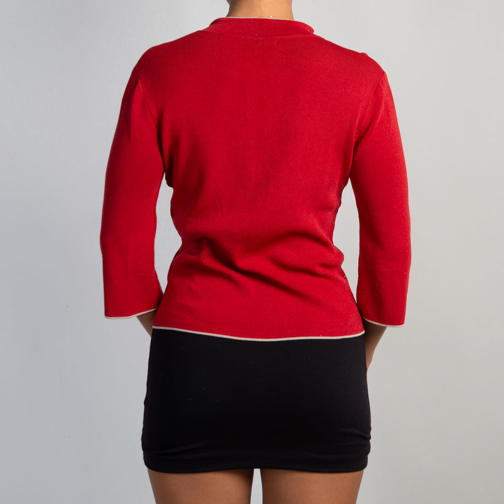 RED FROG CLOSURE CARDIGAN