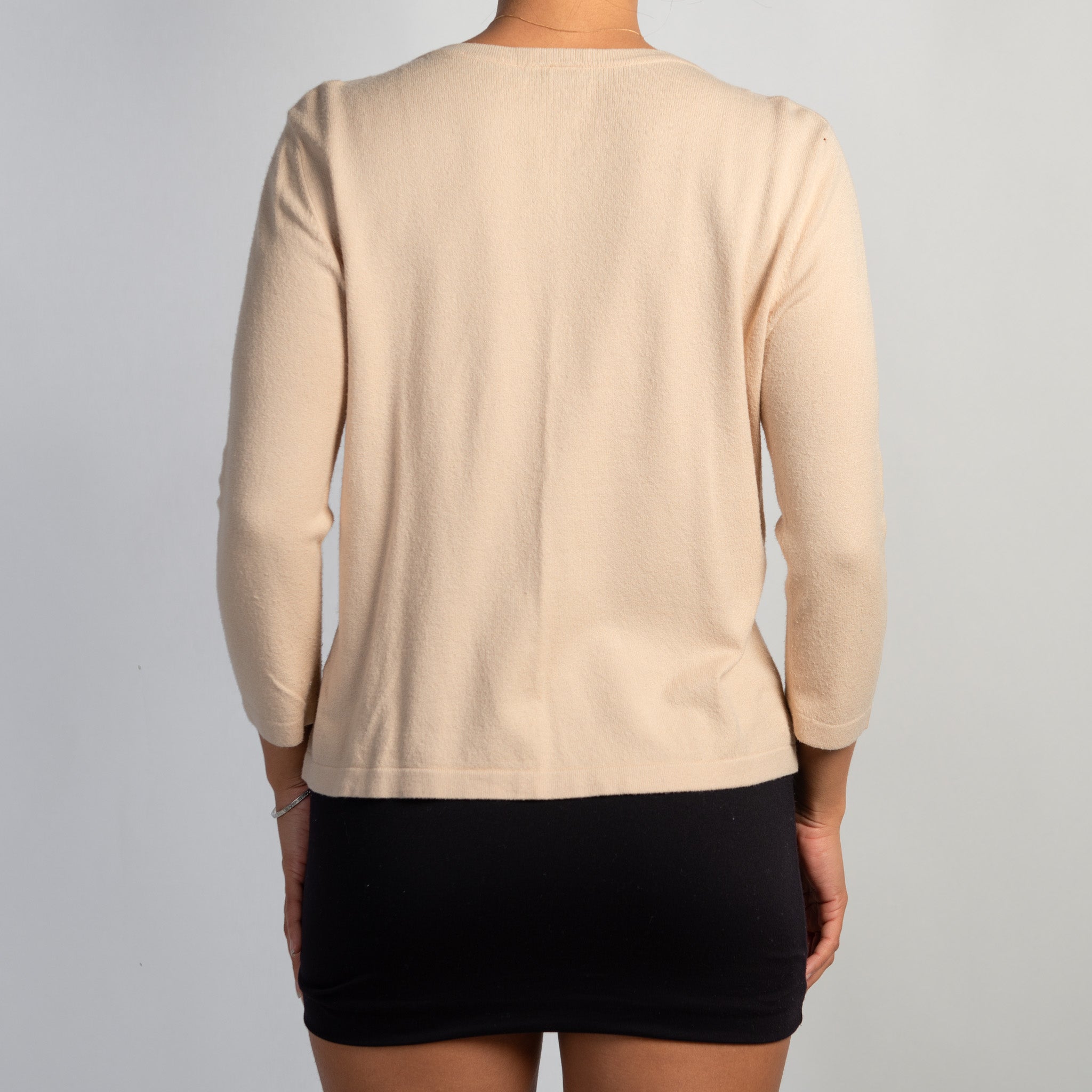 BEIGE KNIT 3/4 SLEEVE TOP