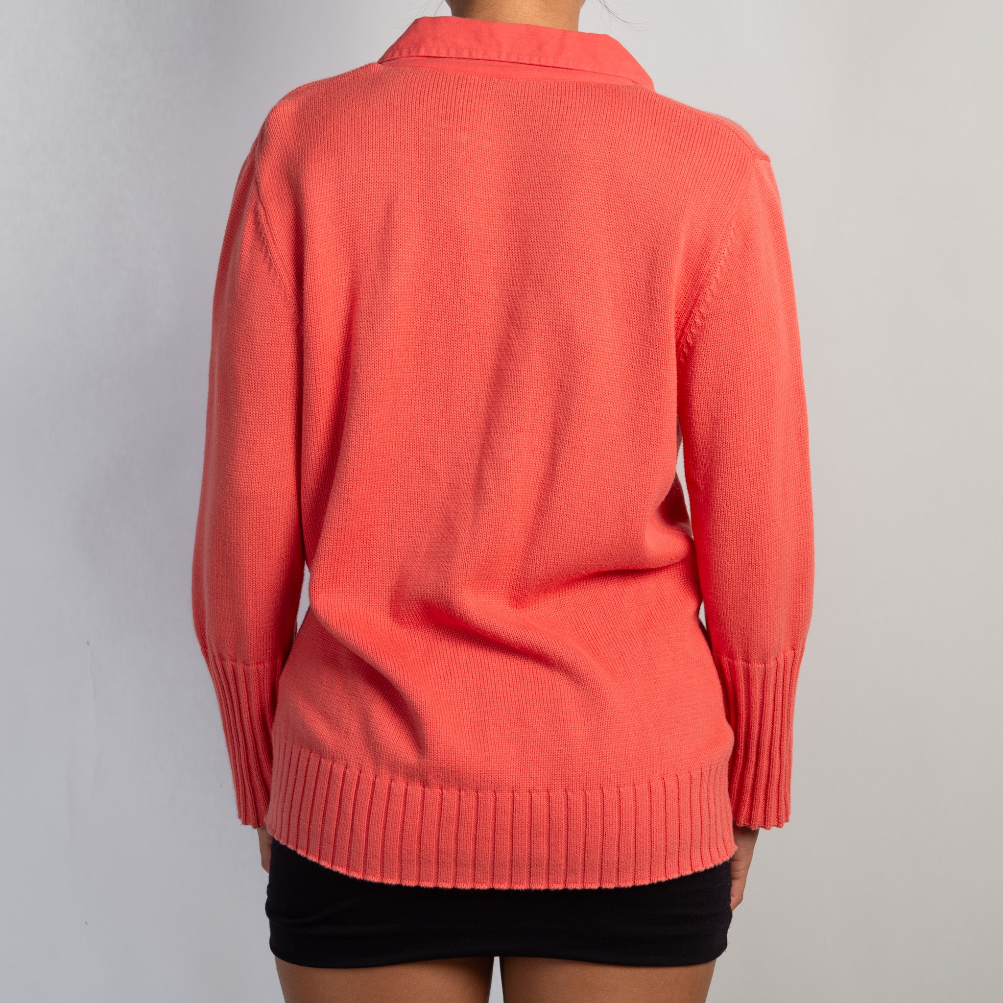 CORAL KNIT COLLAR CARDIGAN