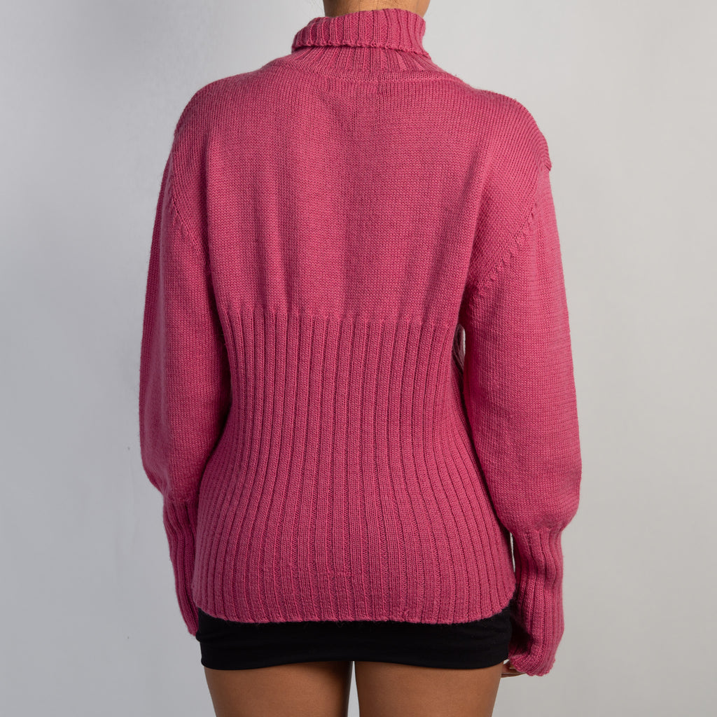 PINK WOOL KNIT SWEATER