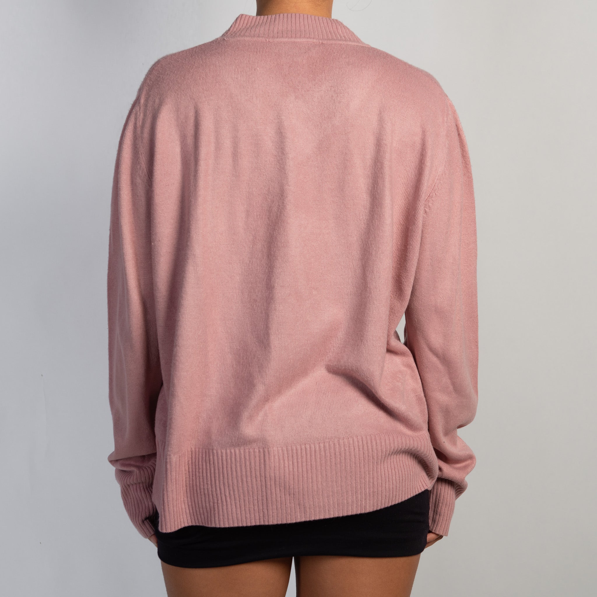 PINK V NECK KNIT SWEATER
