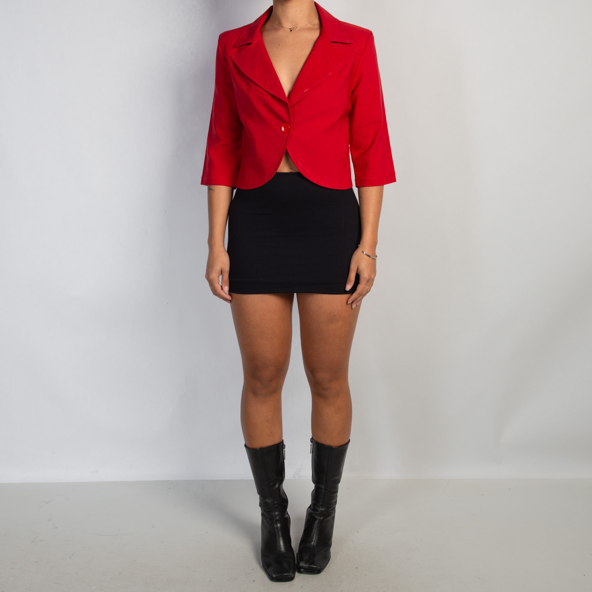 RED 1/2 SLEEVE BLAZER