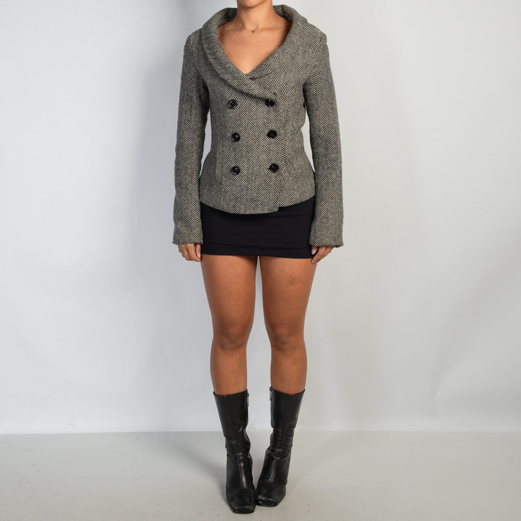 CHEVRON DOUBLE BREASTED BLAZER