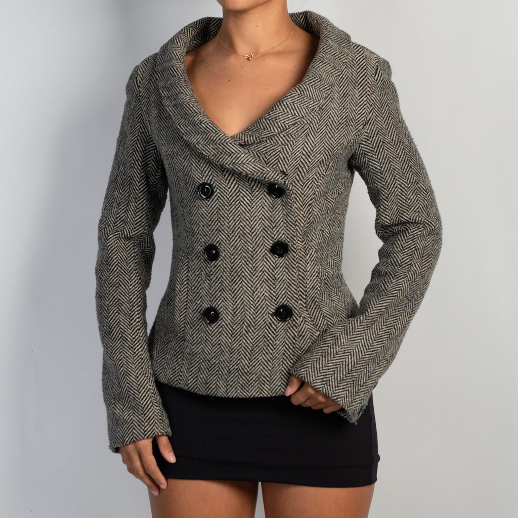 CHEVRON DOUBLE BREASTED BLAZER