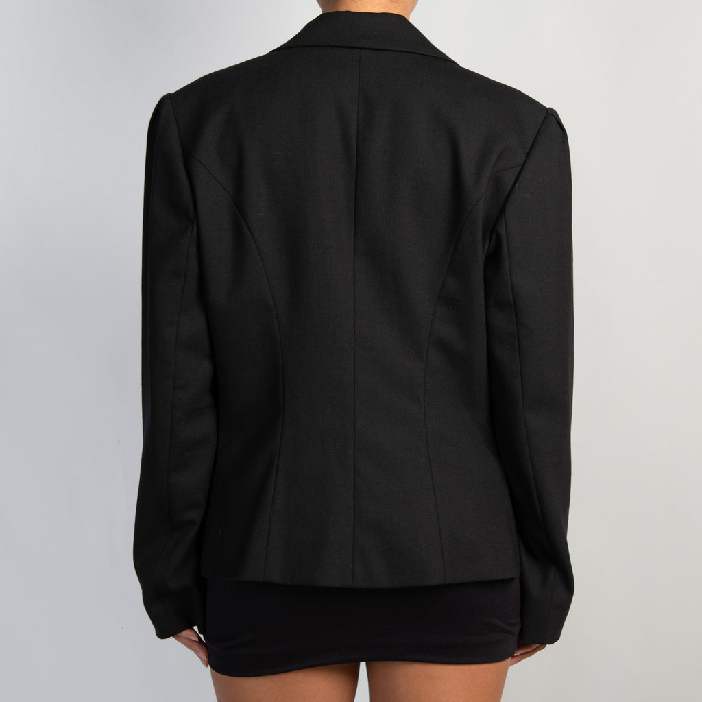 BLACK DOUBLE BREASTED BLAZER
