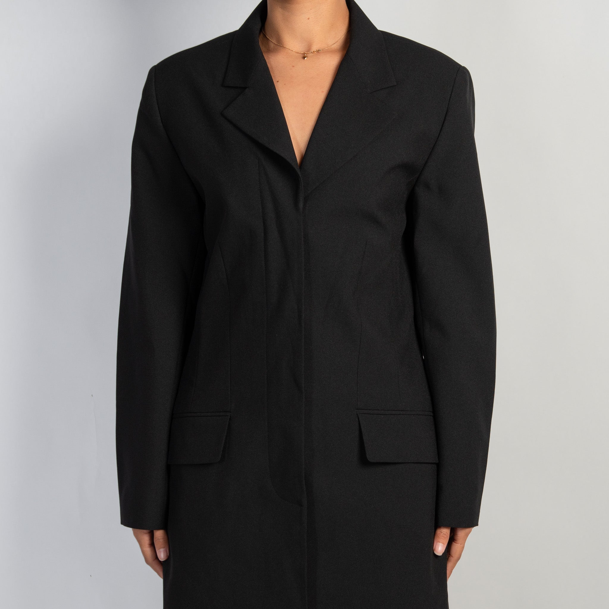 BLACK LONGLINE BLAZER