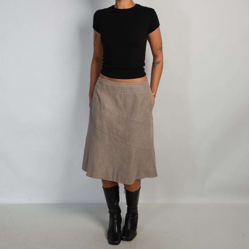 SUEDETTE MIDI SKIRT