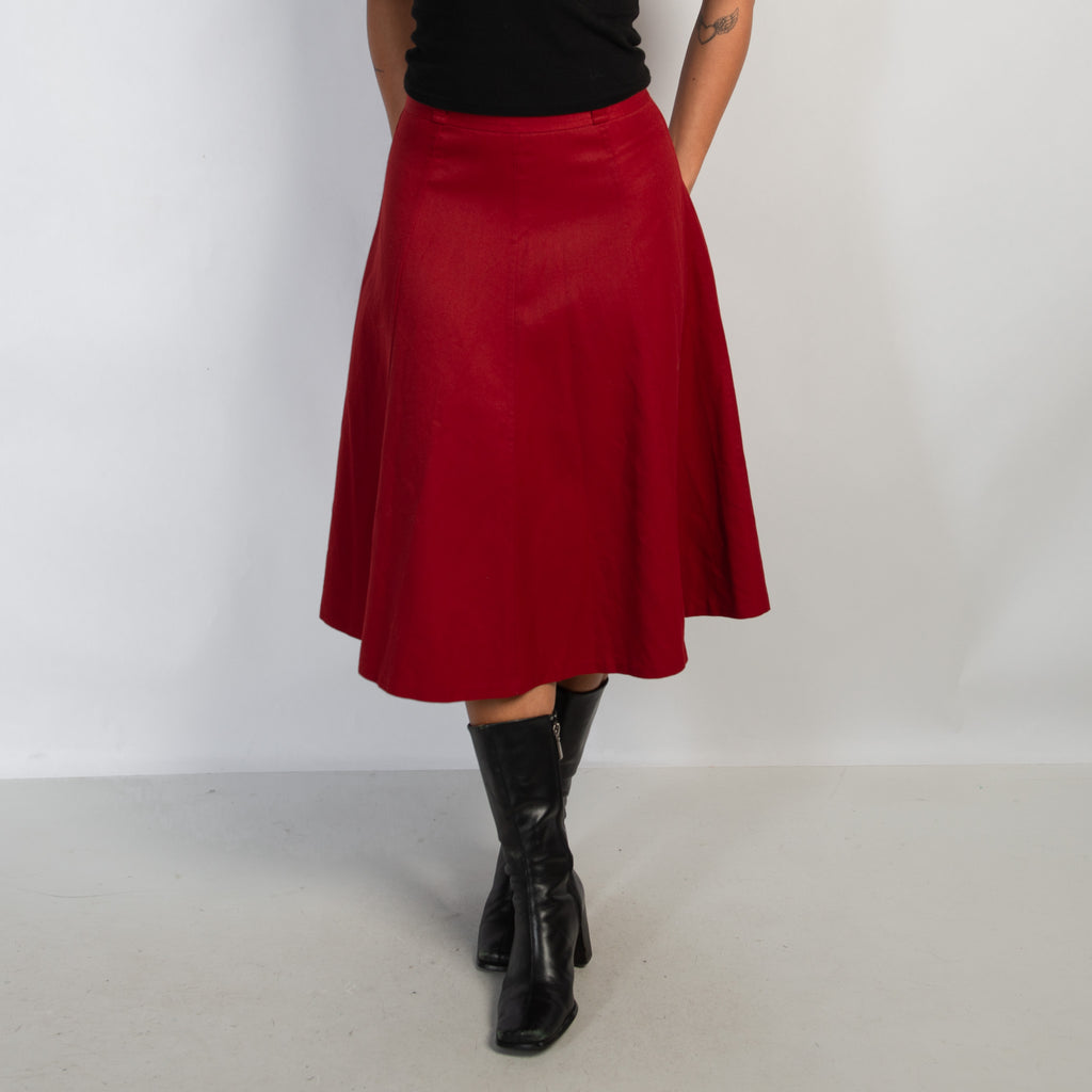 RED CIRCLE MIDI SKIRT