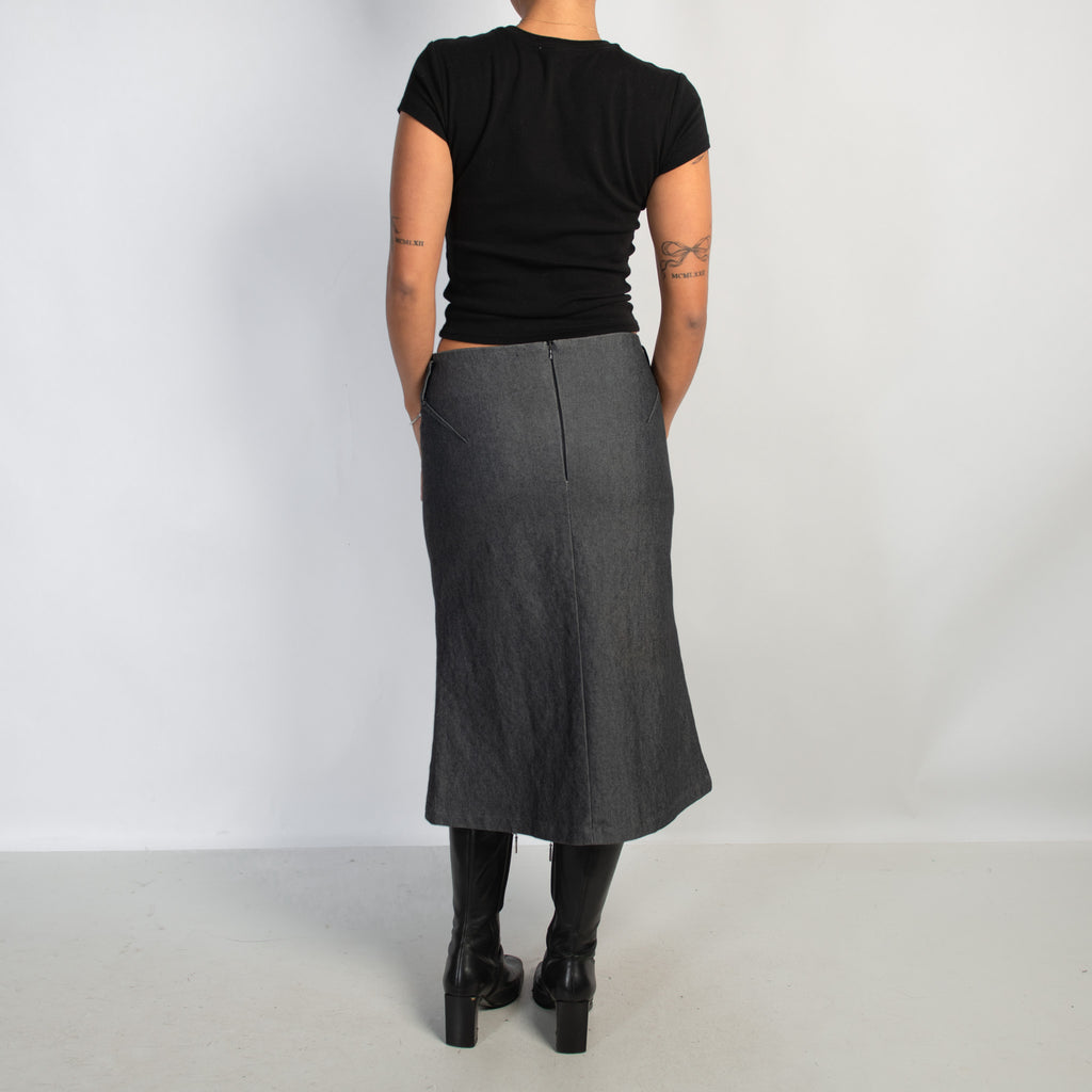ASYMMETRIC MIDI SKIRT