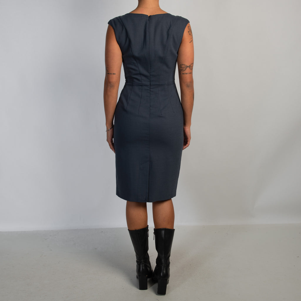 NAVY MIDI DRESS