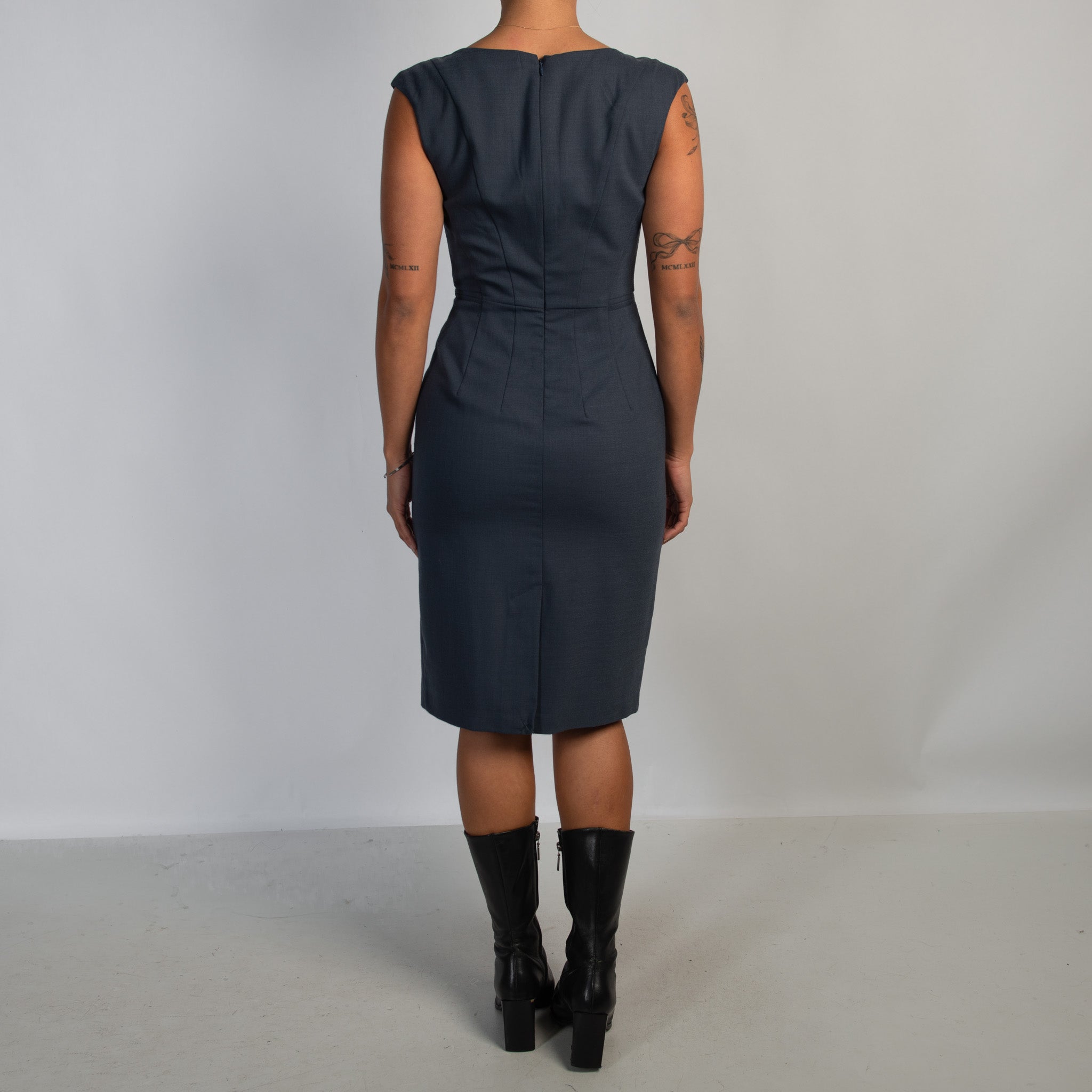 NAVY MIDI DRESS