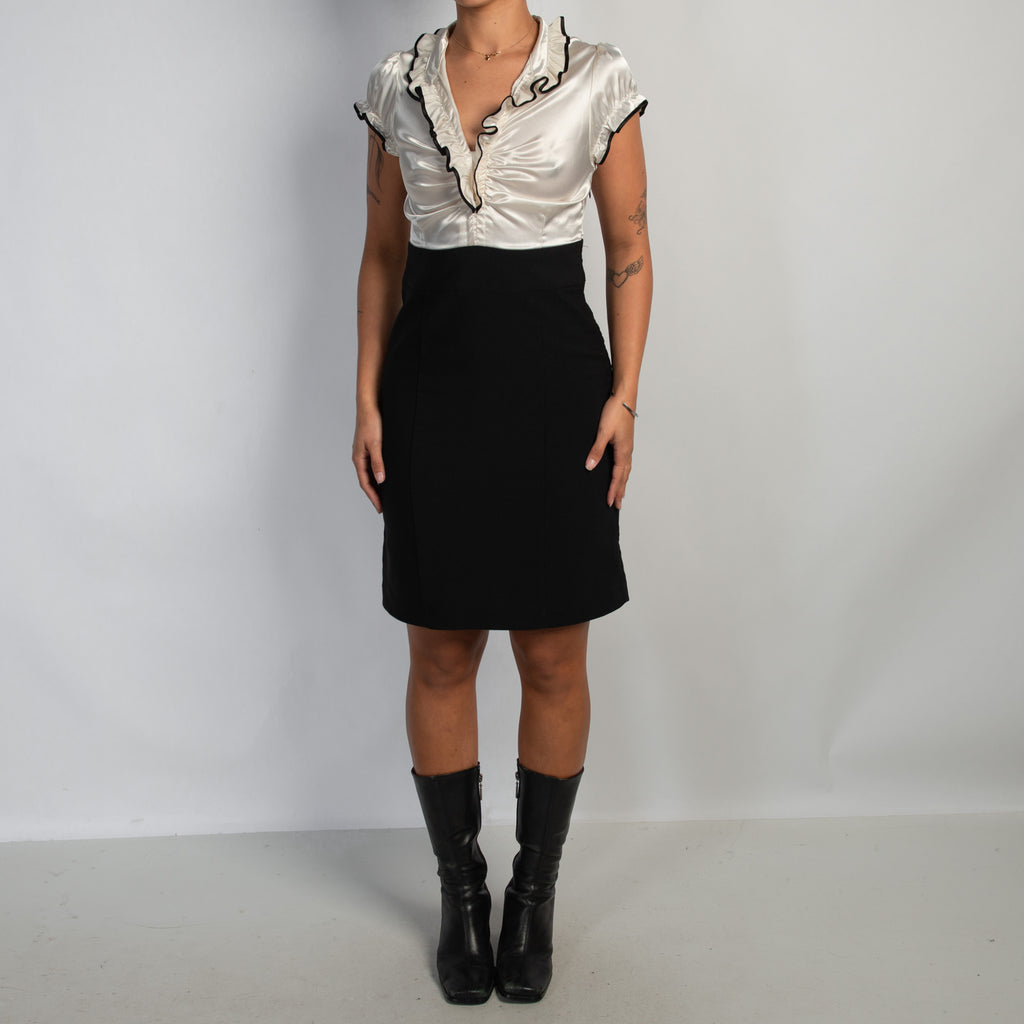 SATIN BLOUSE MIDI DRESS