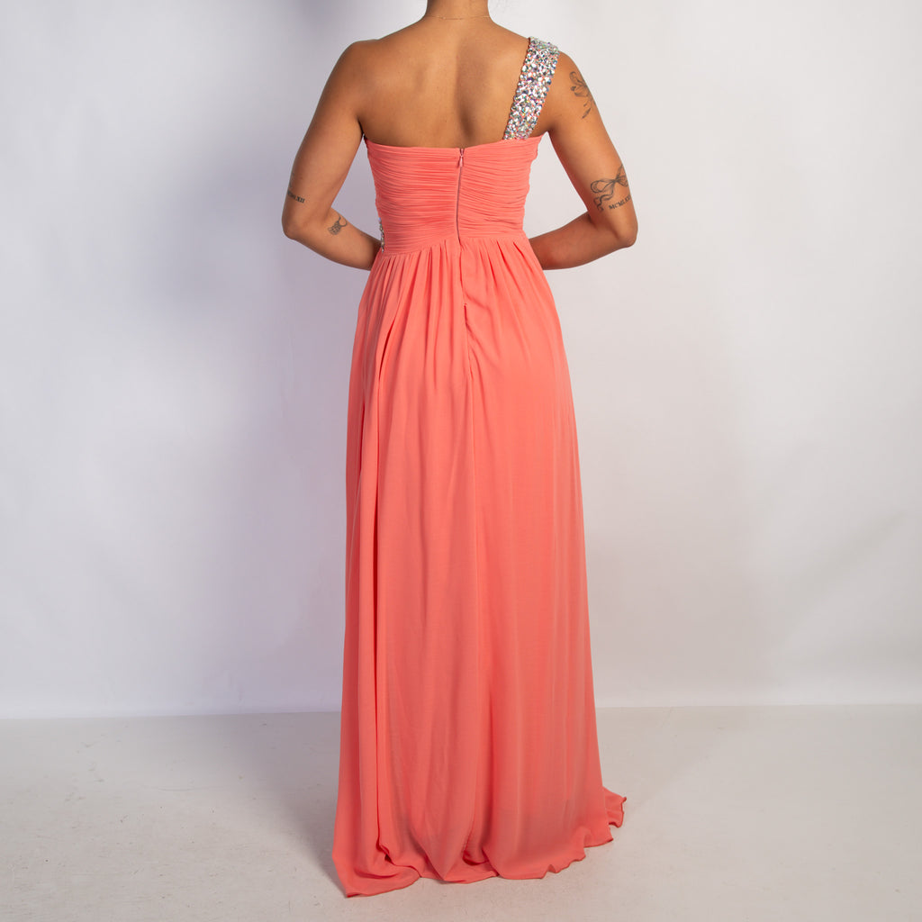 CORAL SILK GOWN