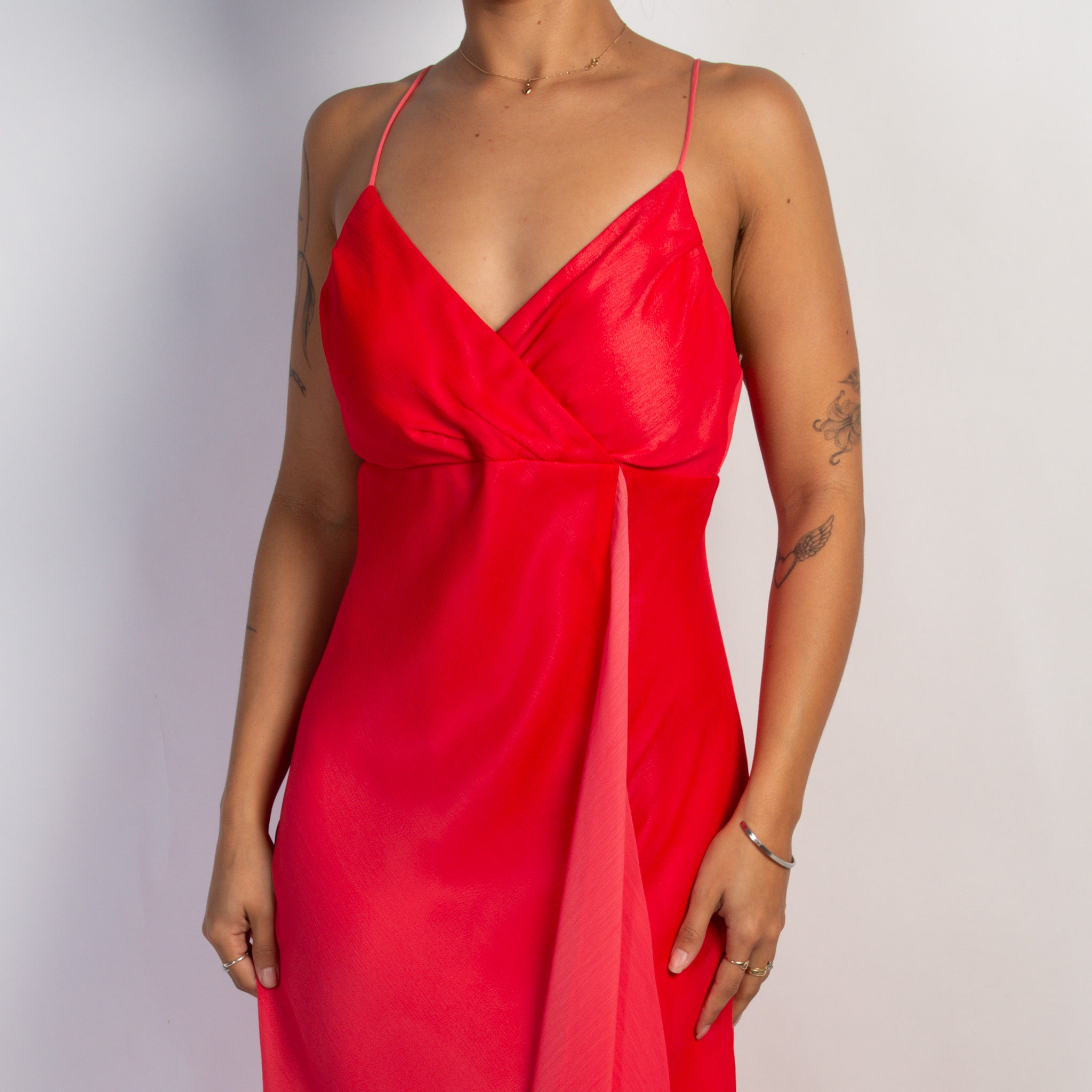 RASPBERRY RUFFLE GOWN