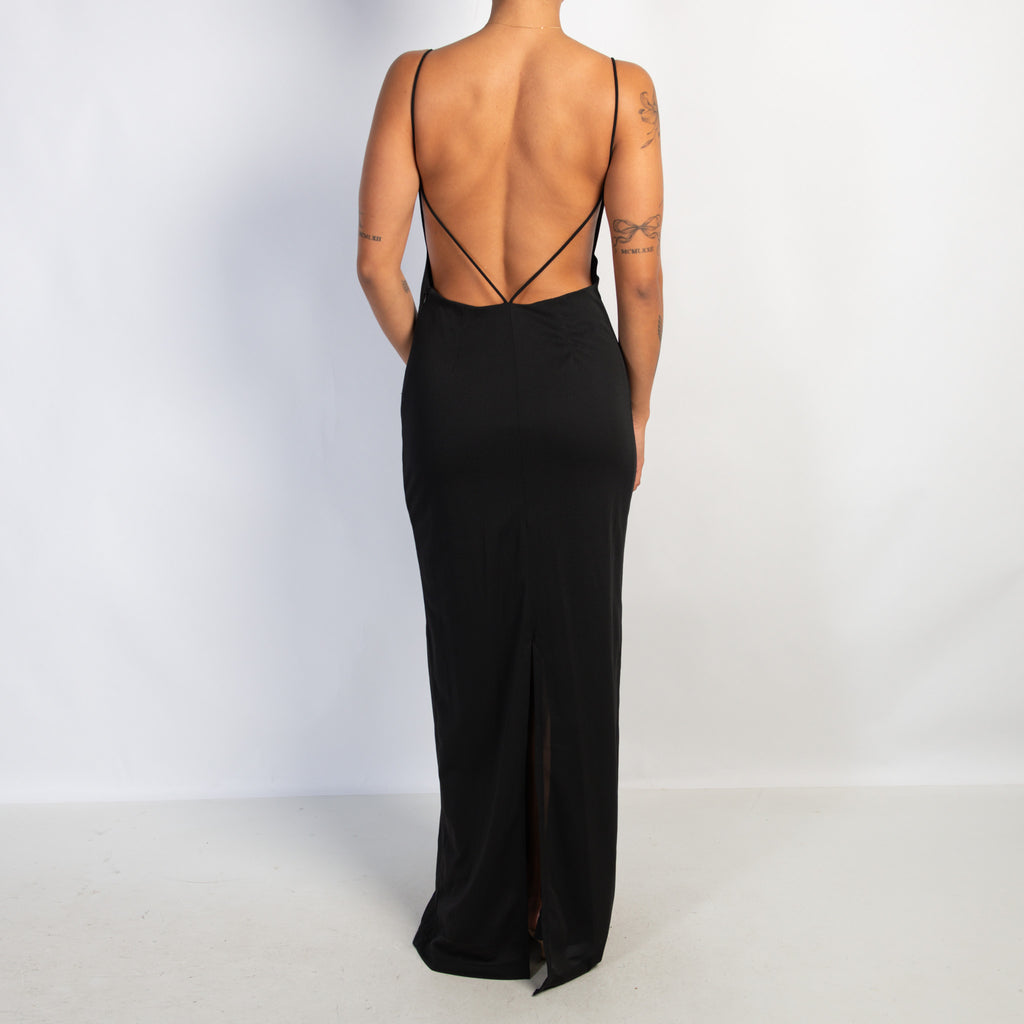 BLACK BACKLESS GOWN