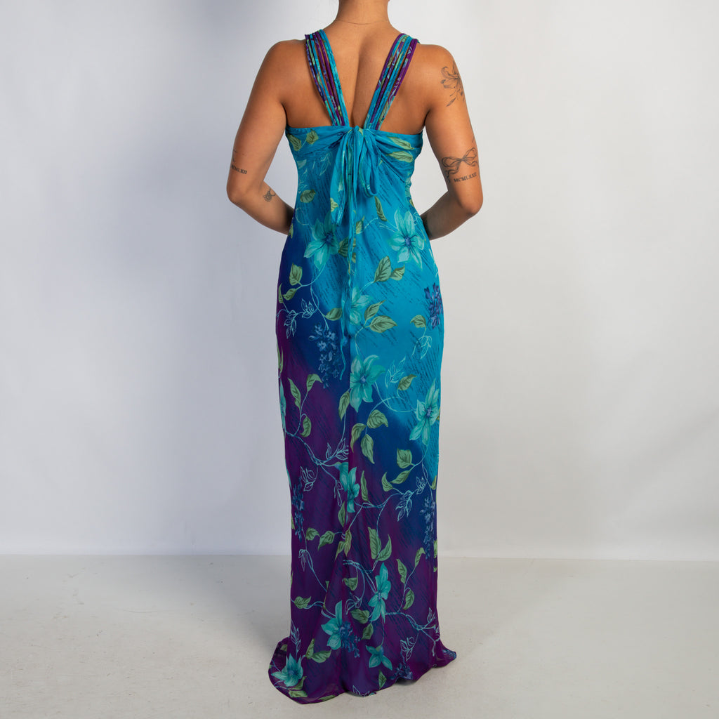 TWO TONE FLORAL GOWN