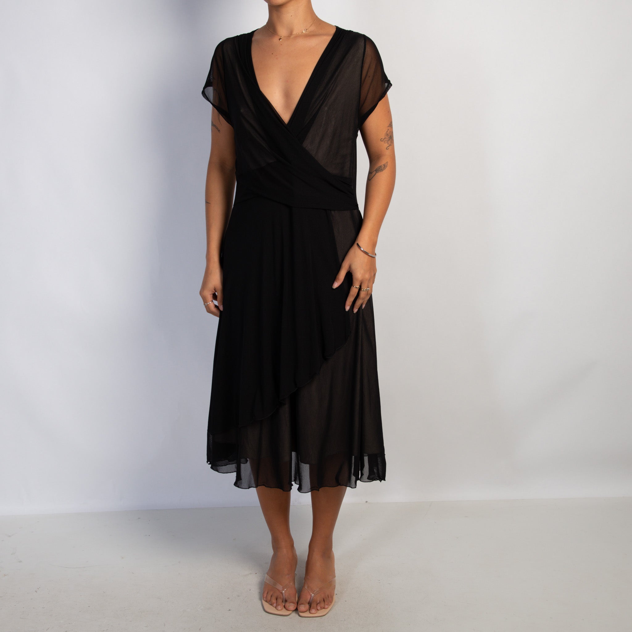 BLACK MESH DRESS