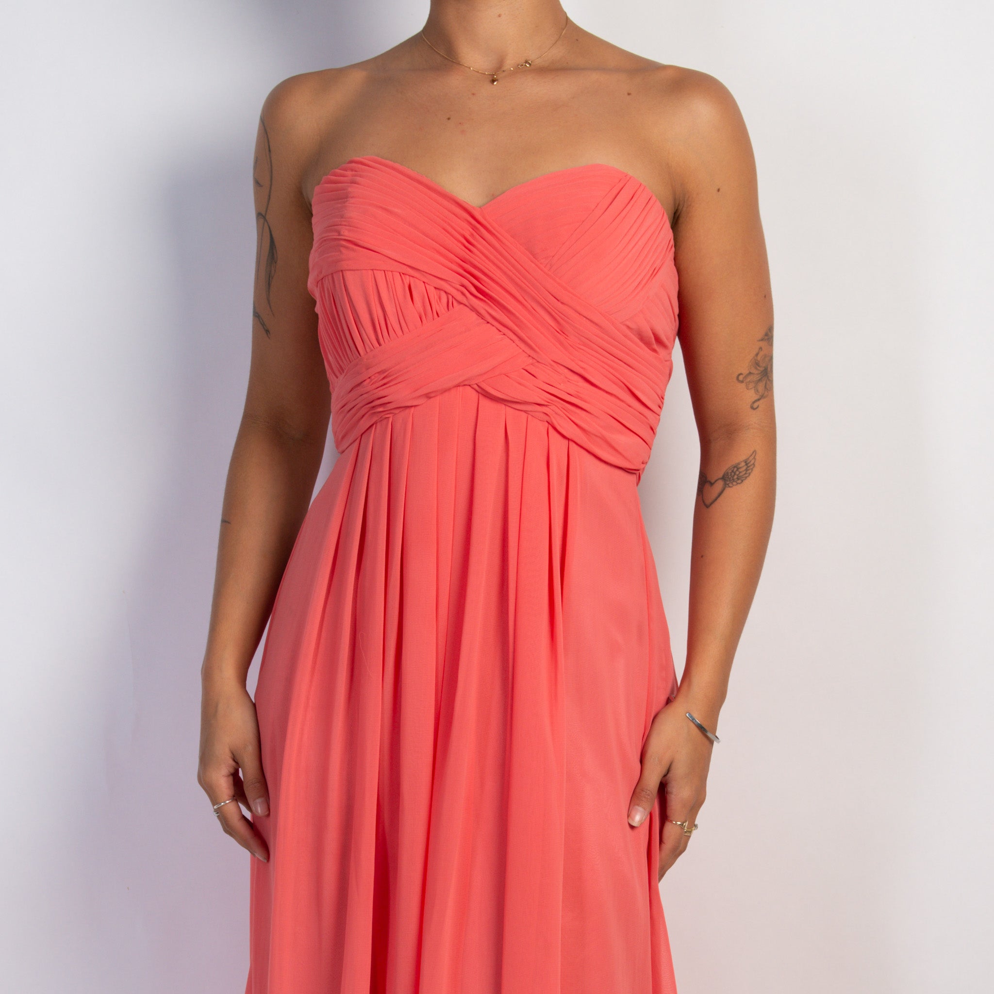 CORAL STRAPLESS GOWN