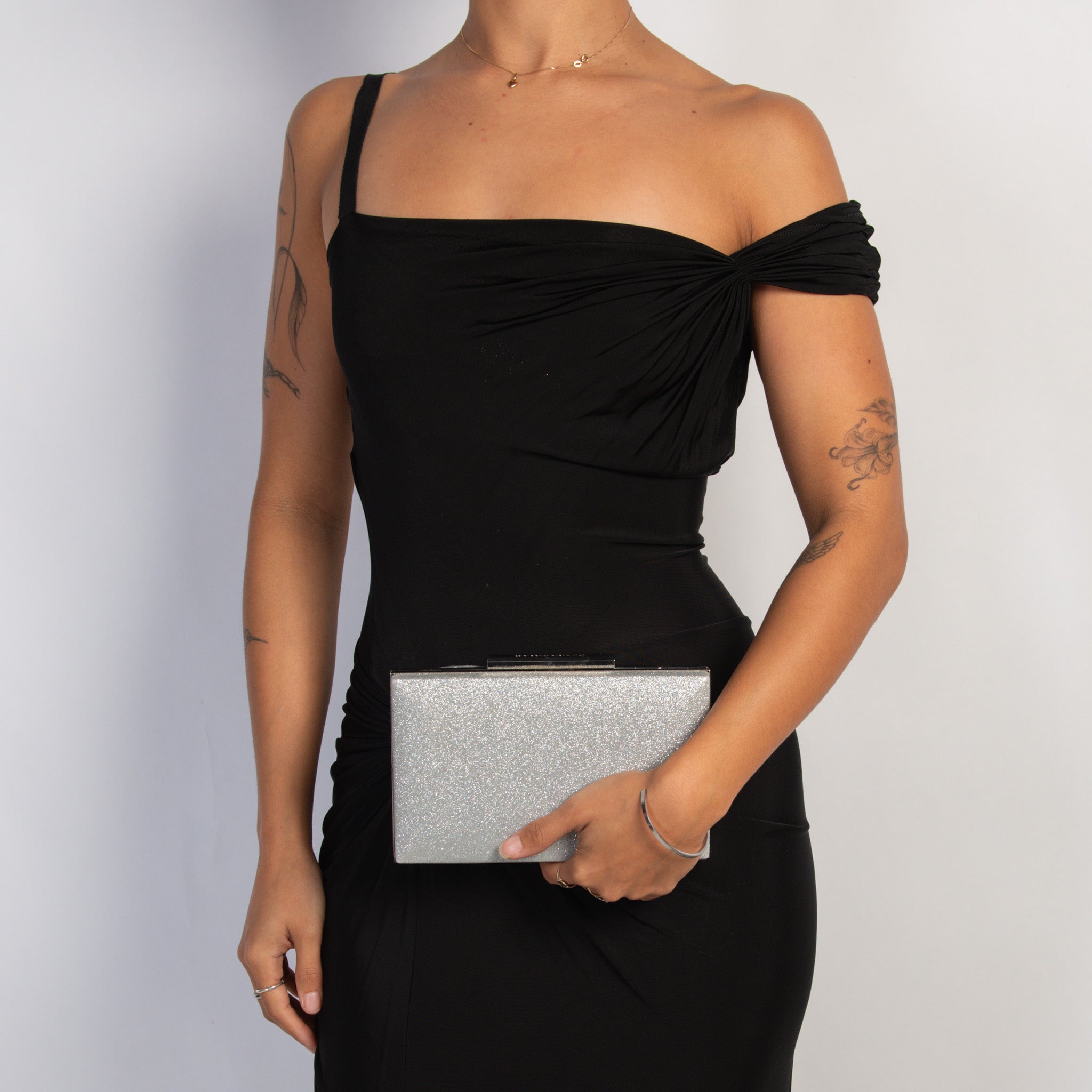 SILVER GLITTER PURSE