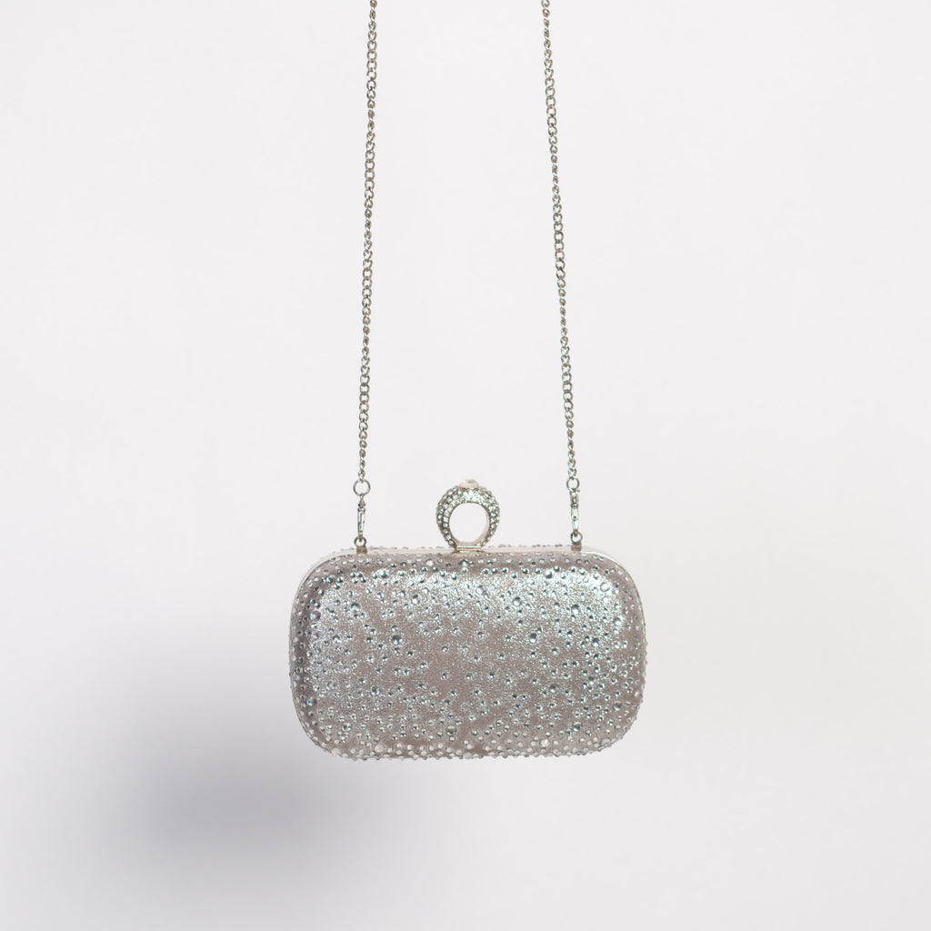 SILVER DIAMANTE PURSE