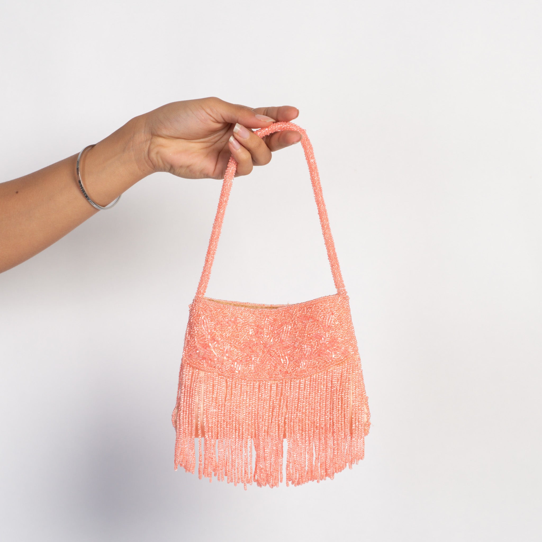 PINK BEADED PURSE