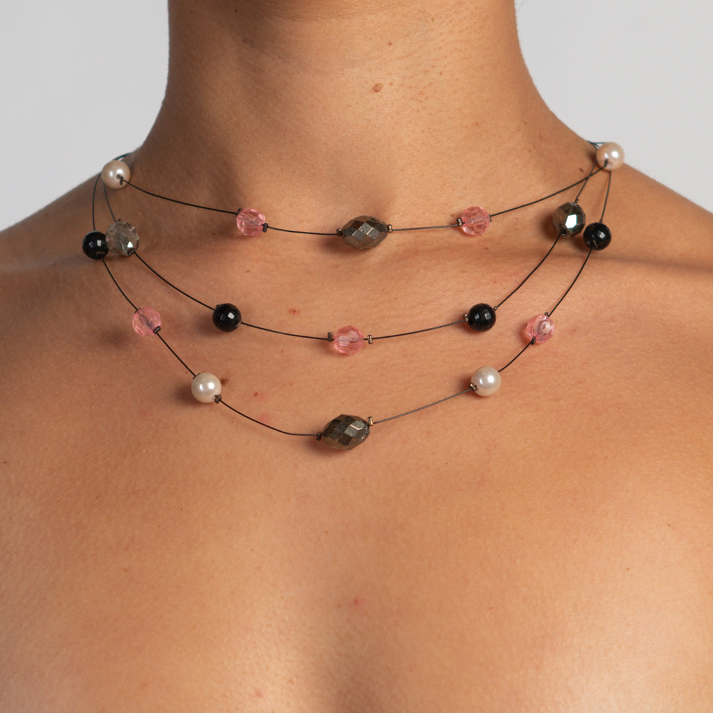 TIERED BEADED NECKLACE