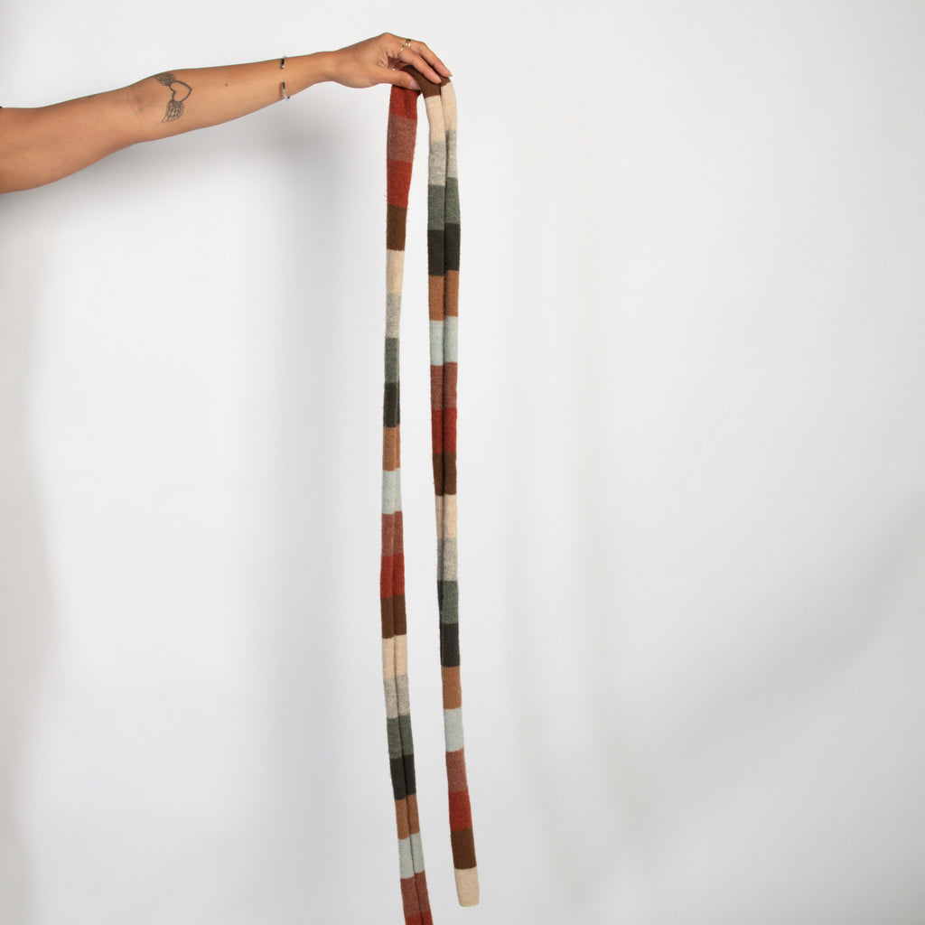 WOOL STRIPE SKINNY SCARF