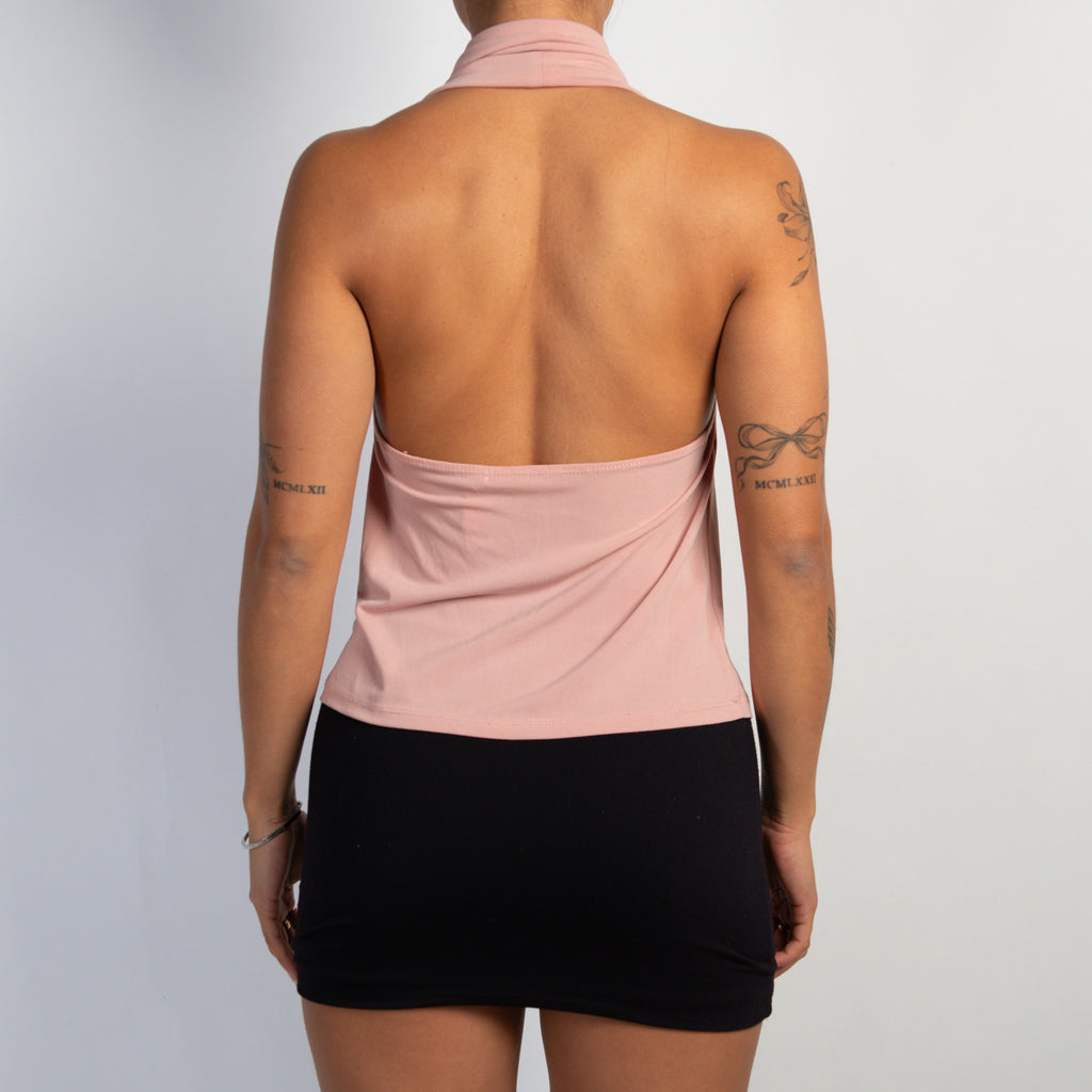 PINK COWL NECK TOP
