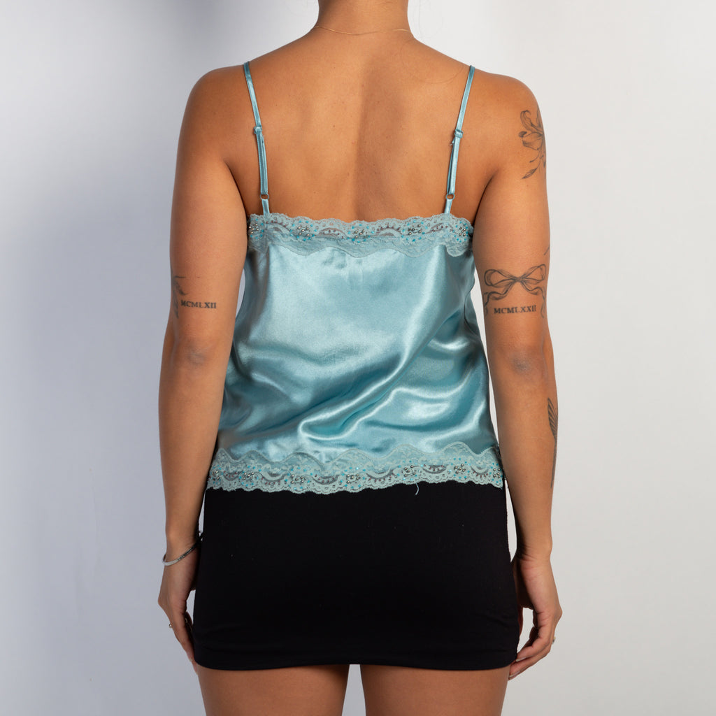 BLUE SATIN CAMISOLE