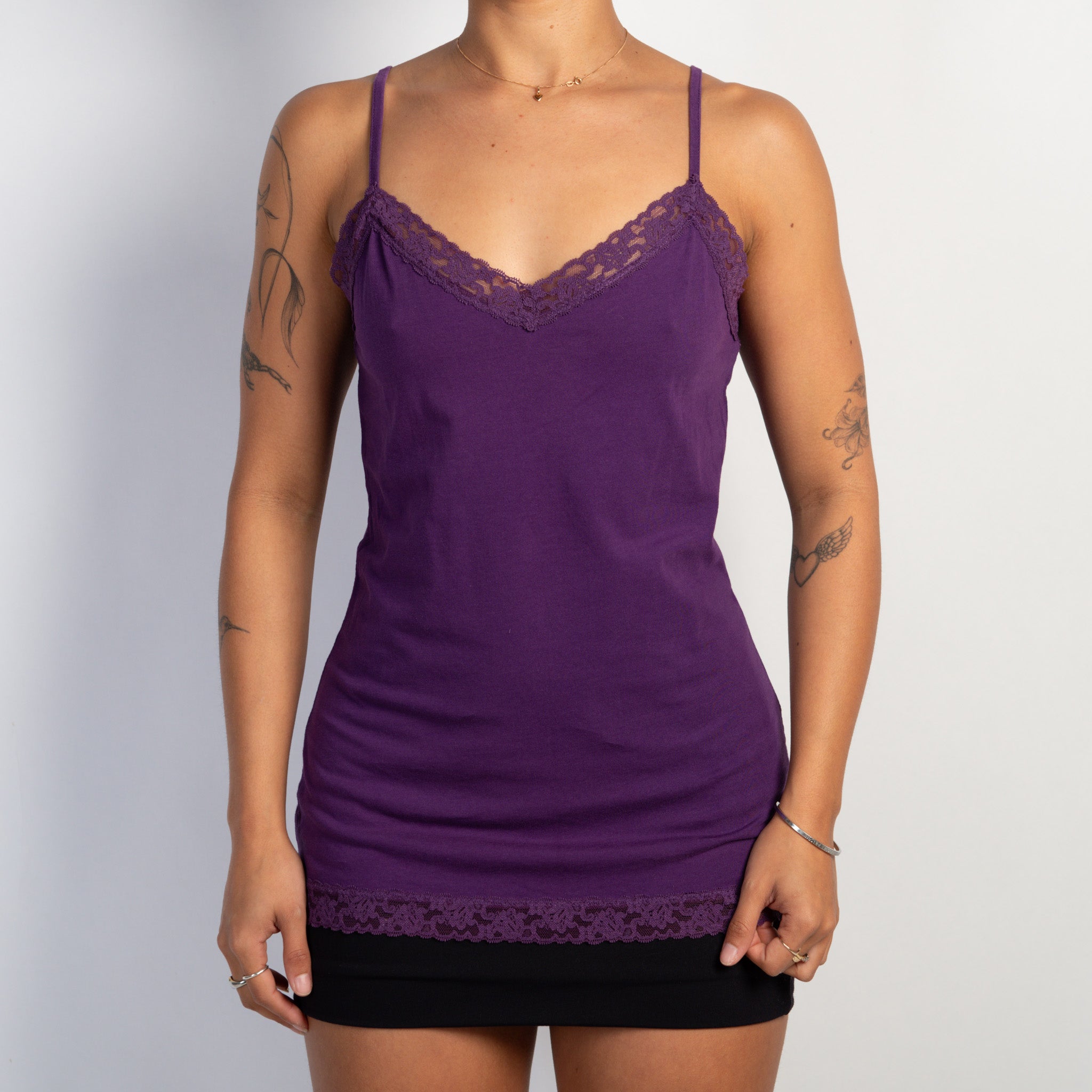 PURPLE LACE TRIM CAMISOLE