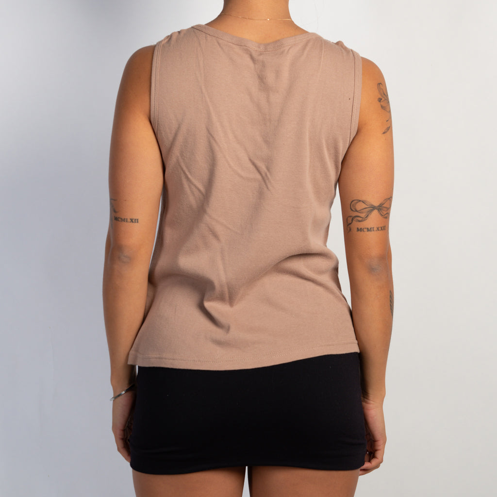 BROWN COTTON TANK TOP