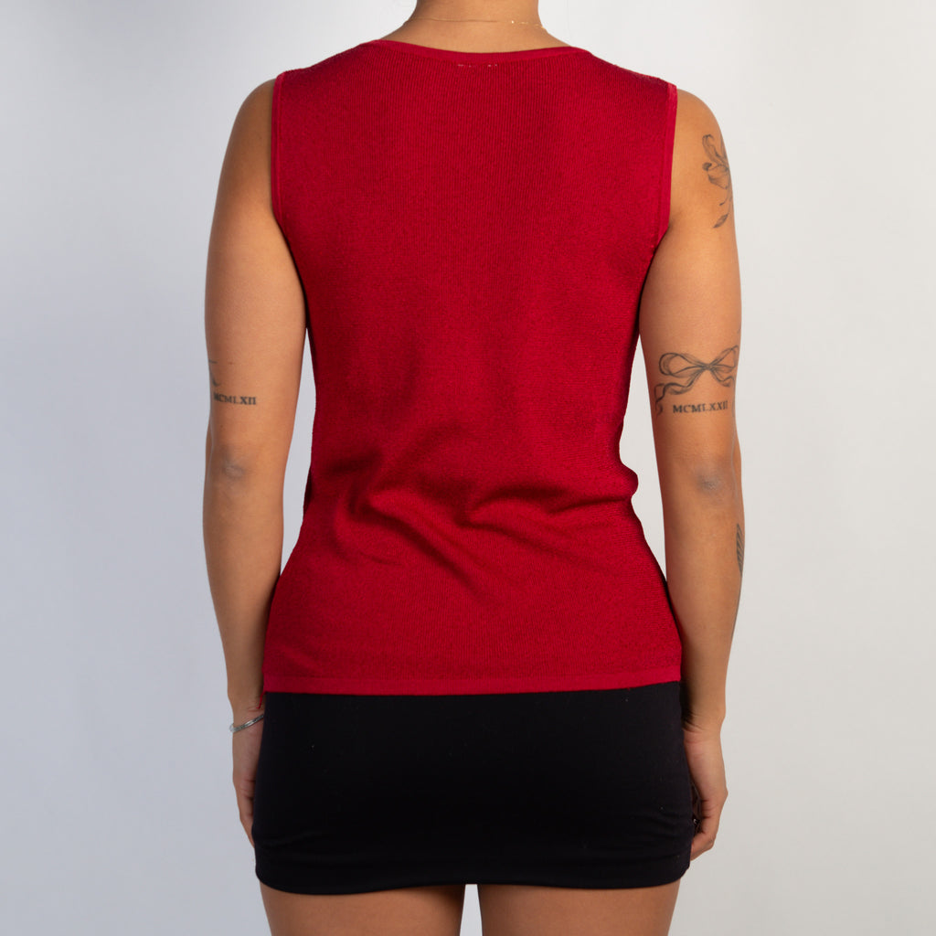 RED KNIT TANK TOP