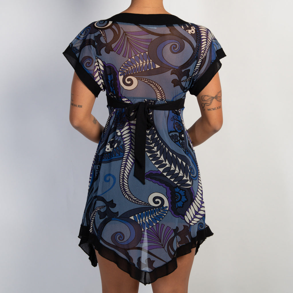 PATTERN MESH LONGLINE TOP