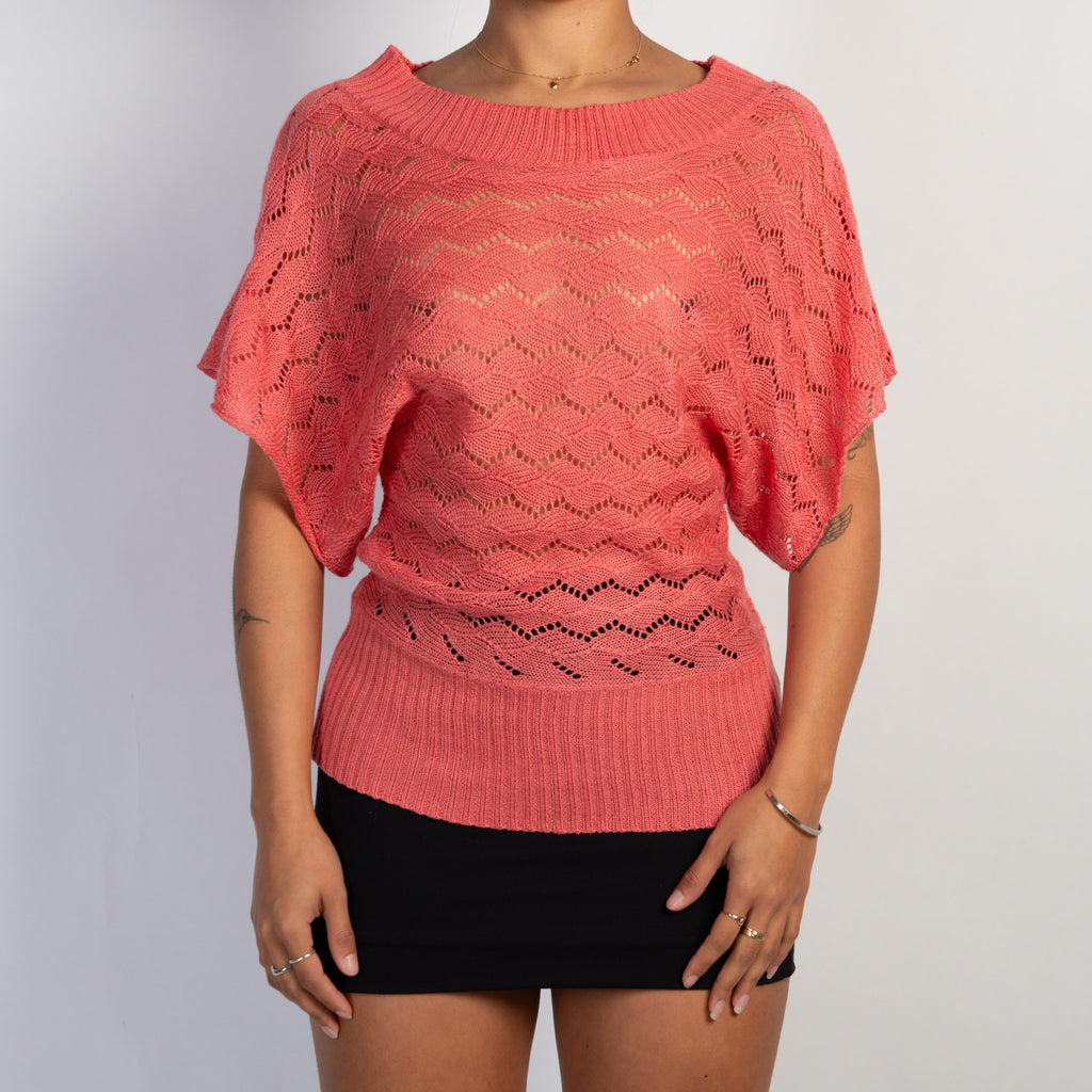 CORAL KNIT TOP