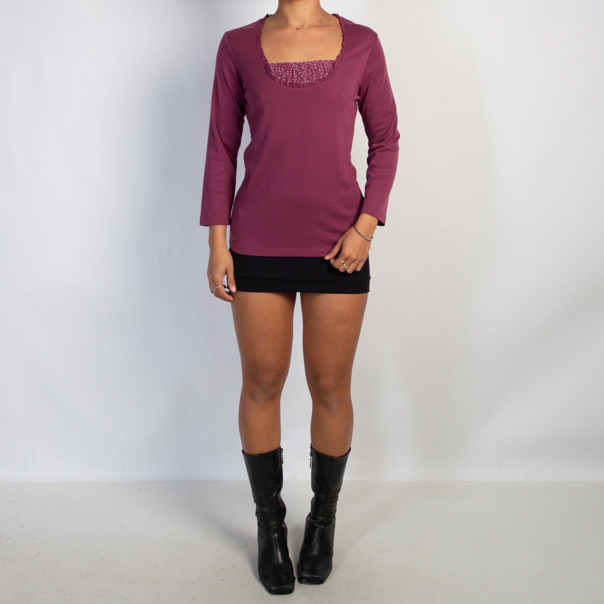 MAUVE 3/4 SLEEVE TOP