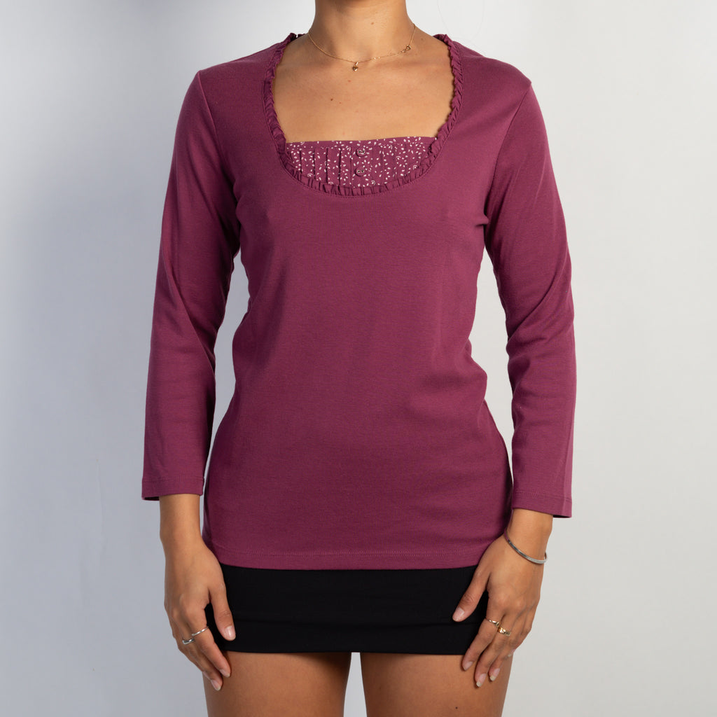 MAUVE 3/4 SLEEVE TOP