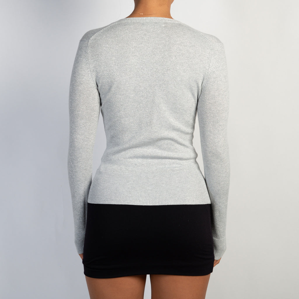 SILVER METALLIC CARDIGAN