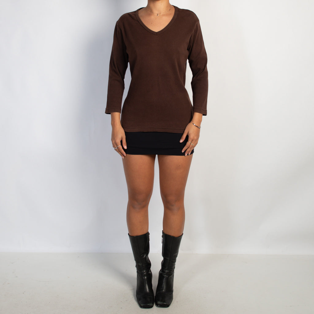 BROWN LONG SLEEVE TOP