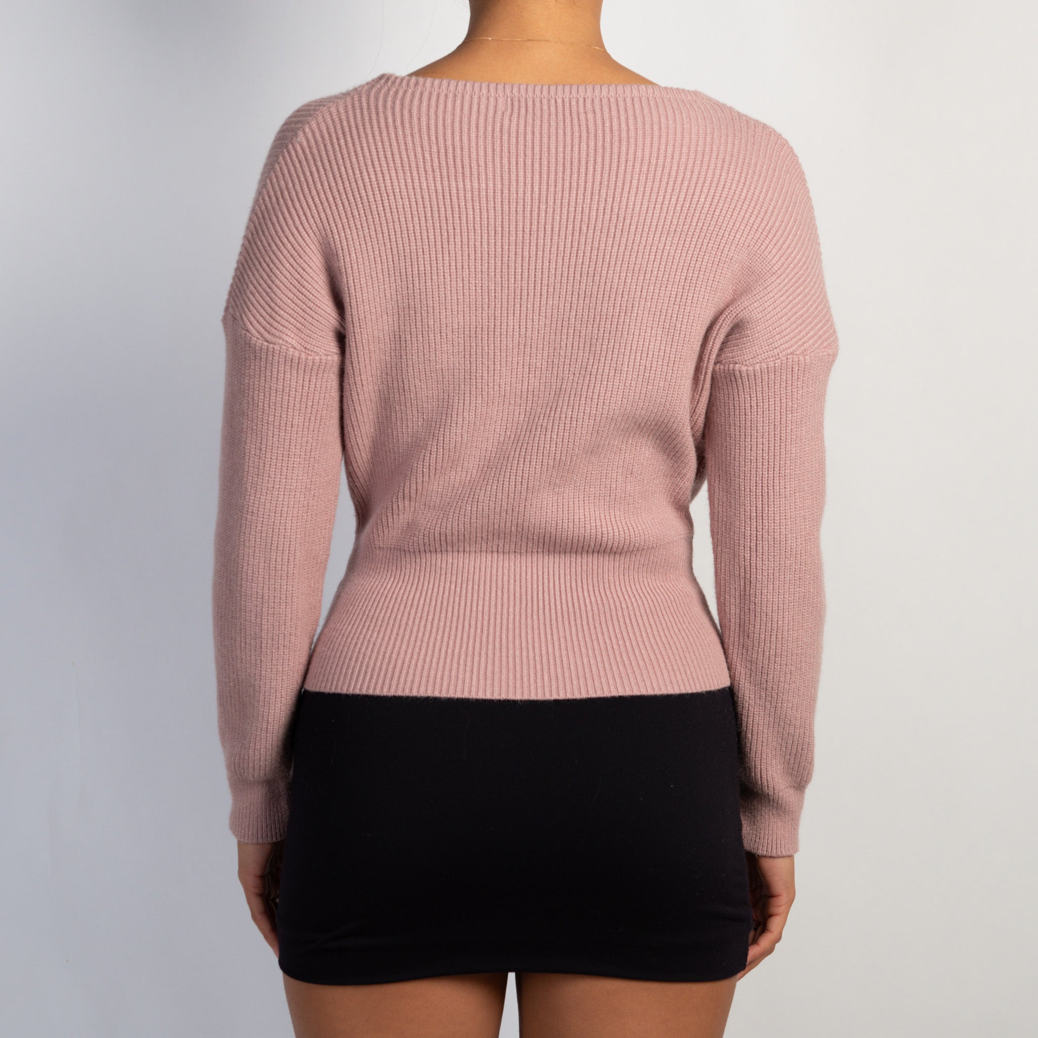 PINK KNIT WRAP CARDIGAN