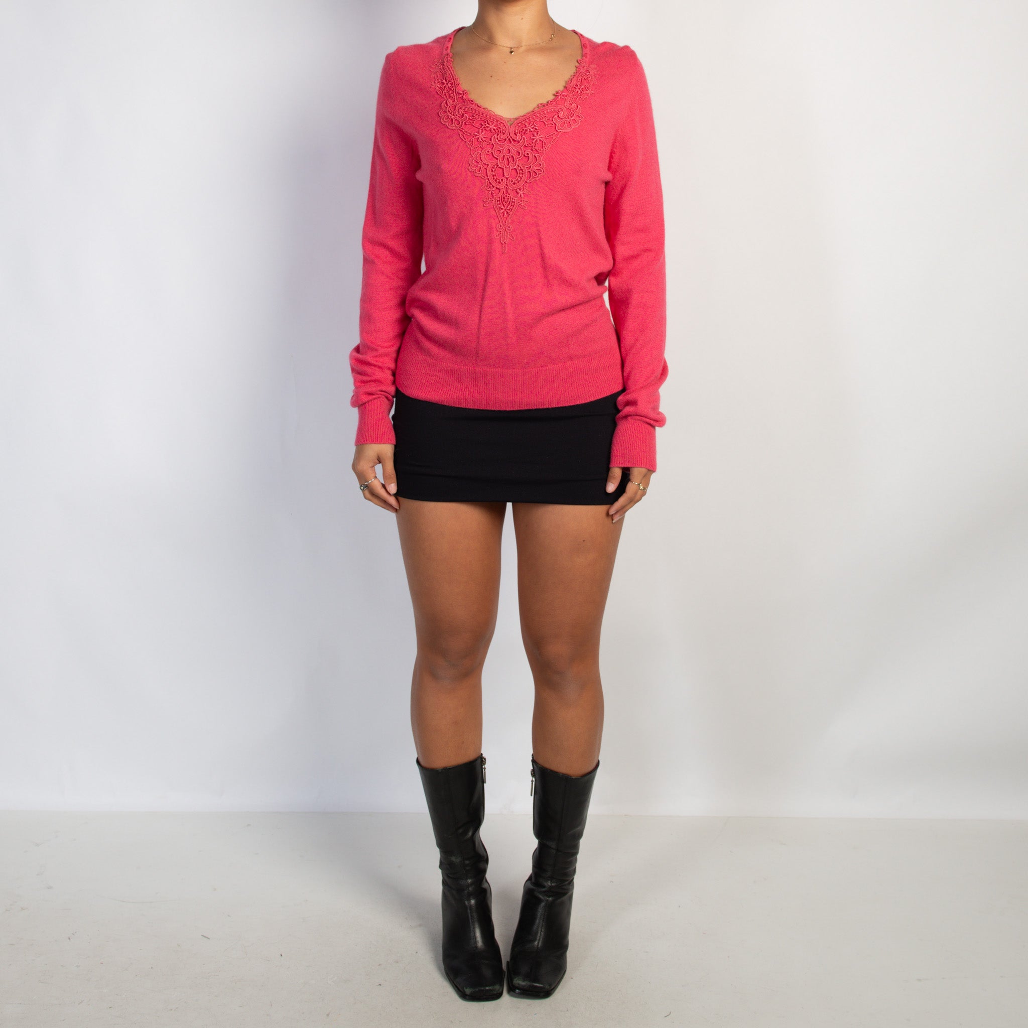 HOT PINK CASHMERE WOOL TOP