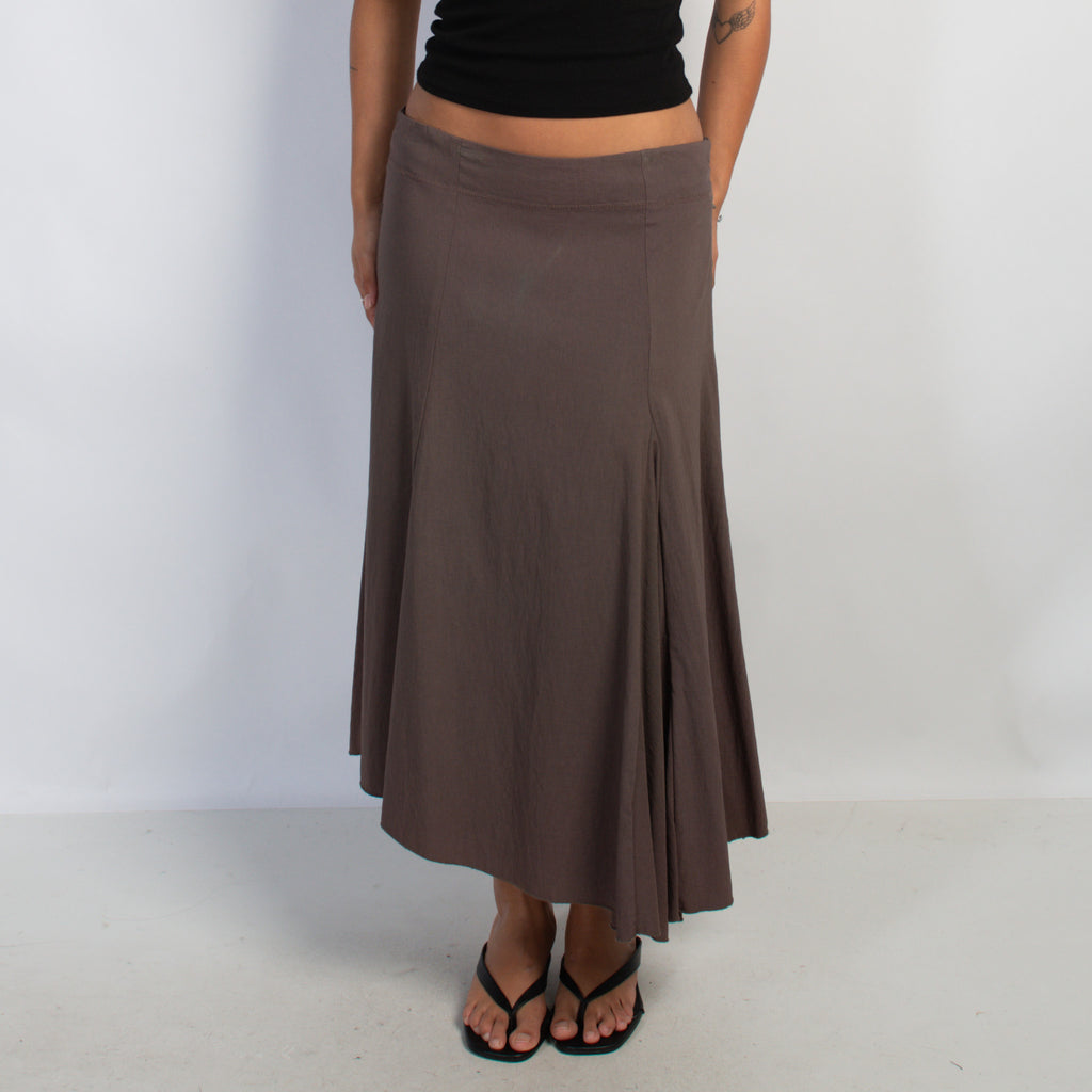 BROWN ASYMMETRIC SKIRT