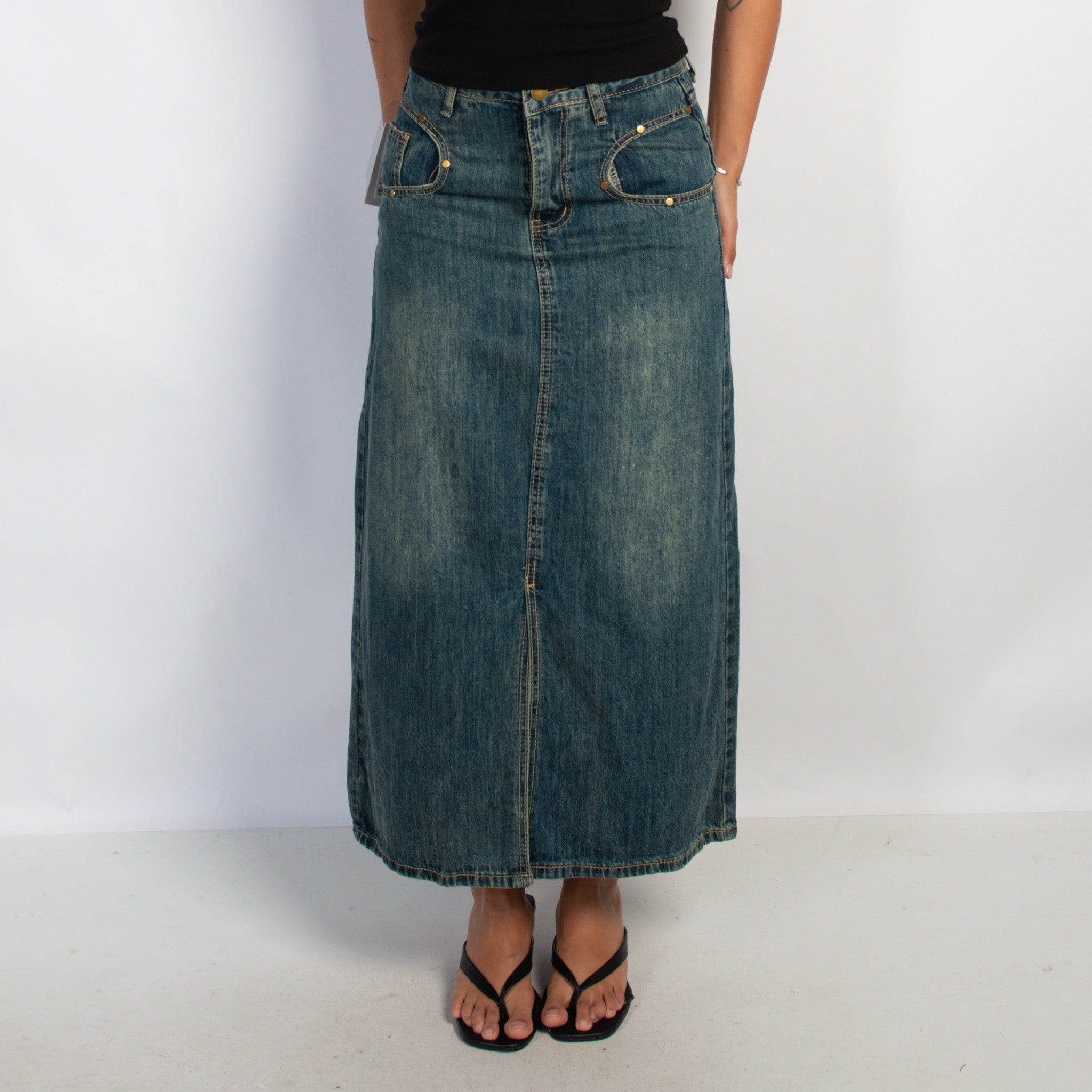 DENIM LONGLINE SKIRT