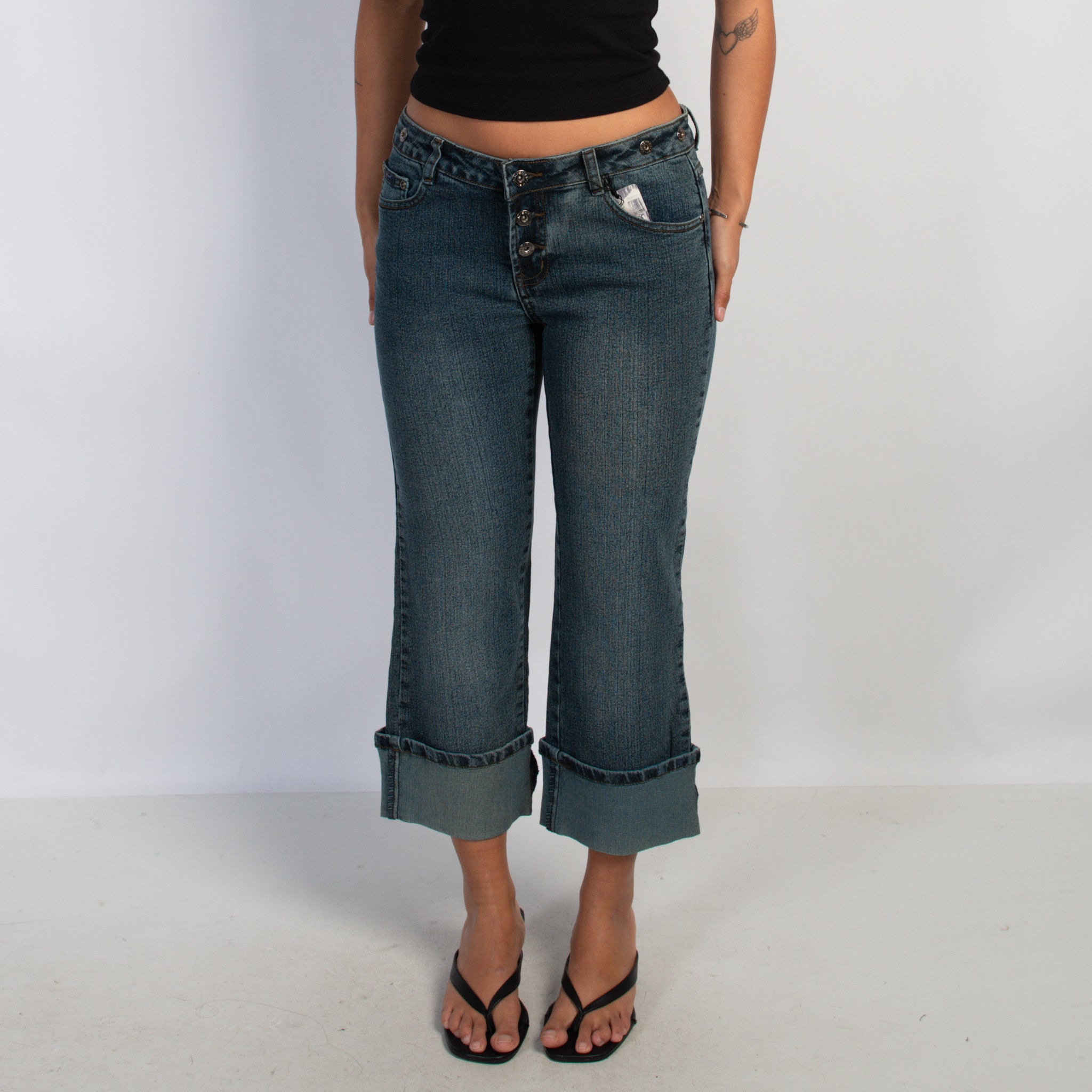 CUFF CROP CARGO JEANS