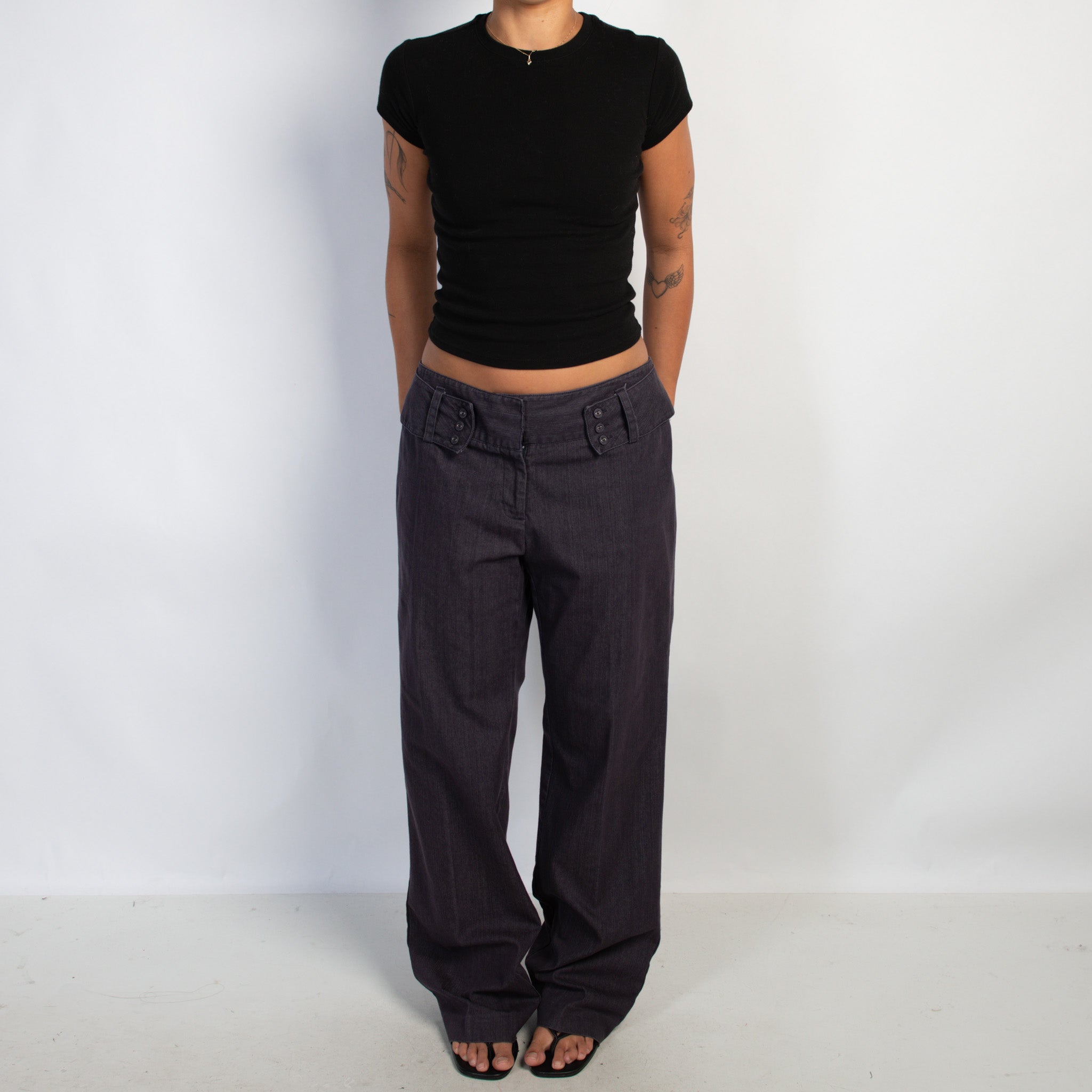 COTTON BELT DETAIL TROUSERS