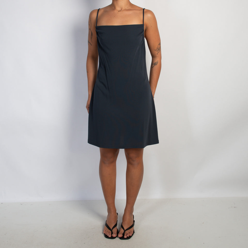 GREY BLUE STRETCH MINI DRESS
