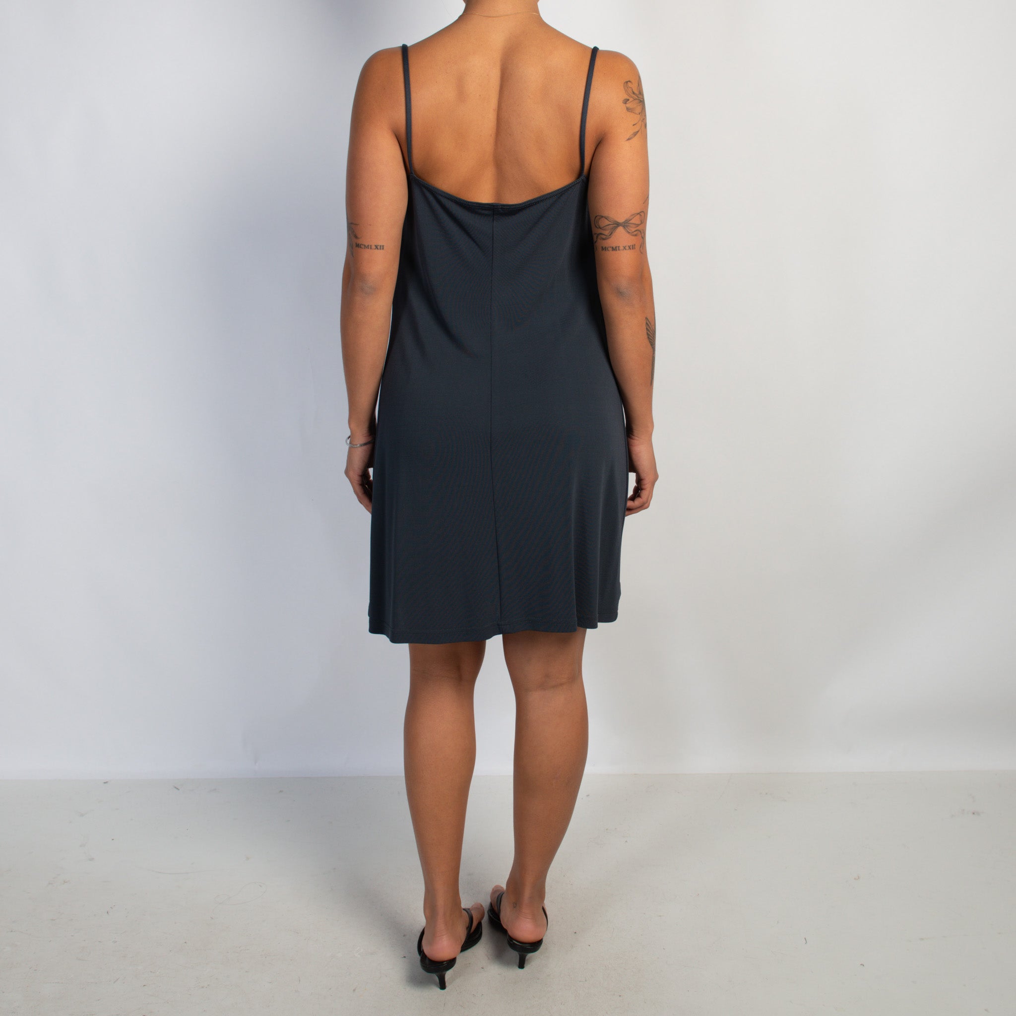 GREY BLUE STRETCH MINI DRESS