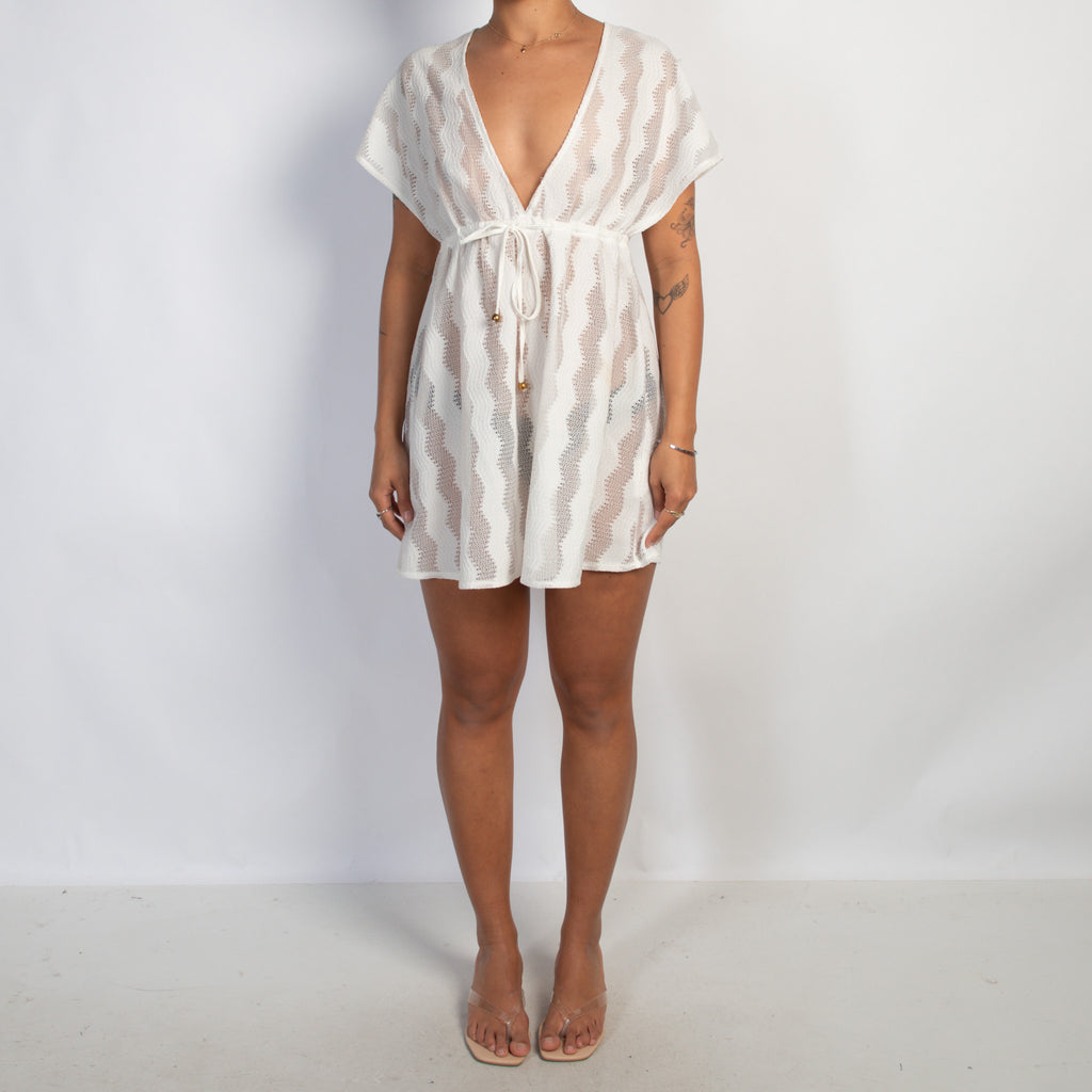 WHITE SHEER MINI DRESS