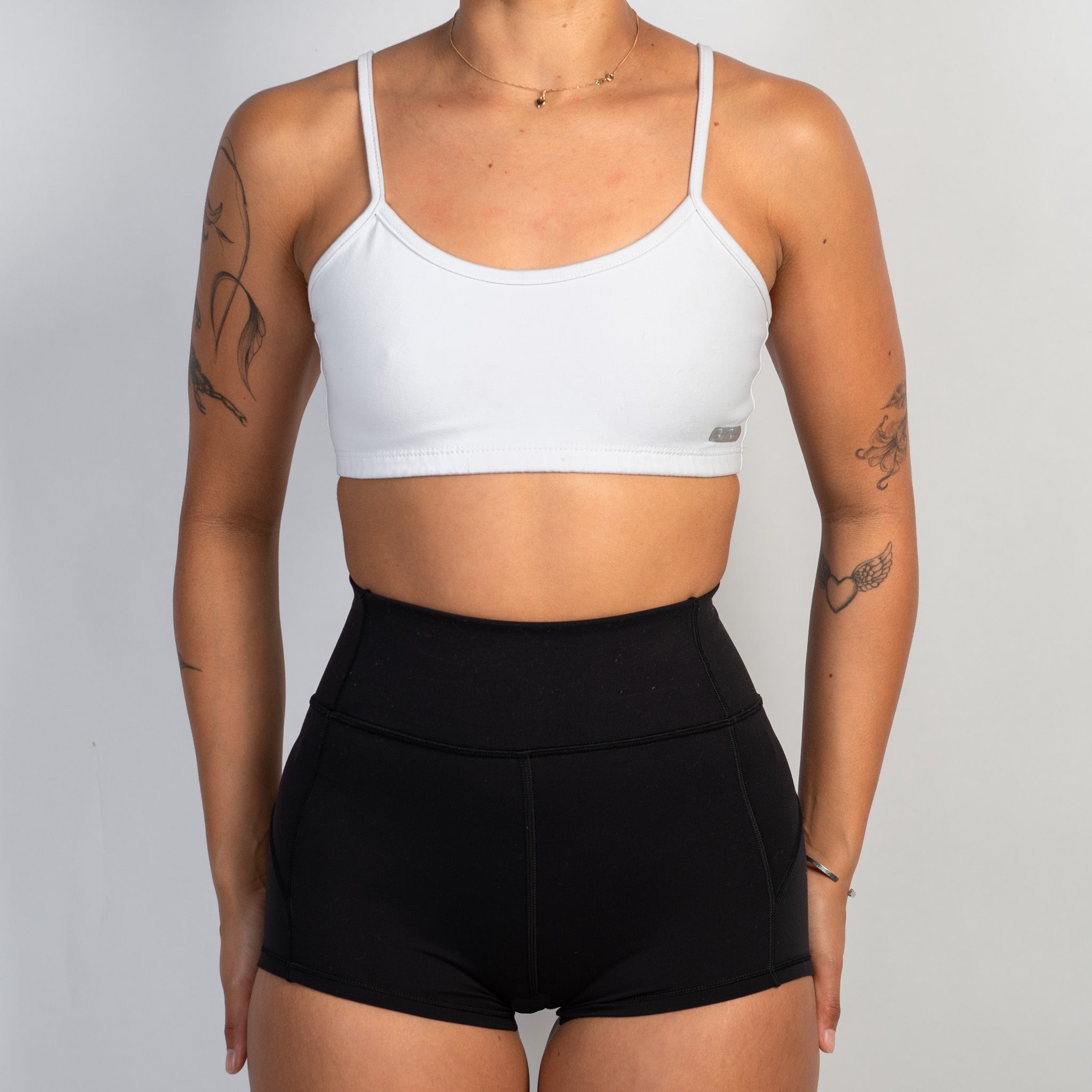 WHITE SPORTS BRA
