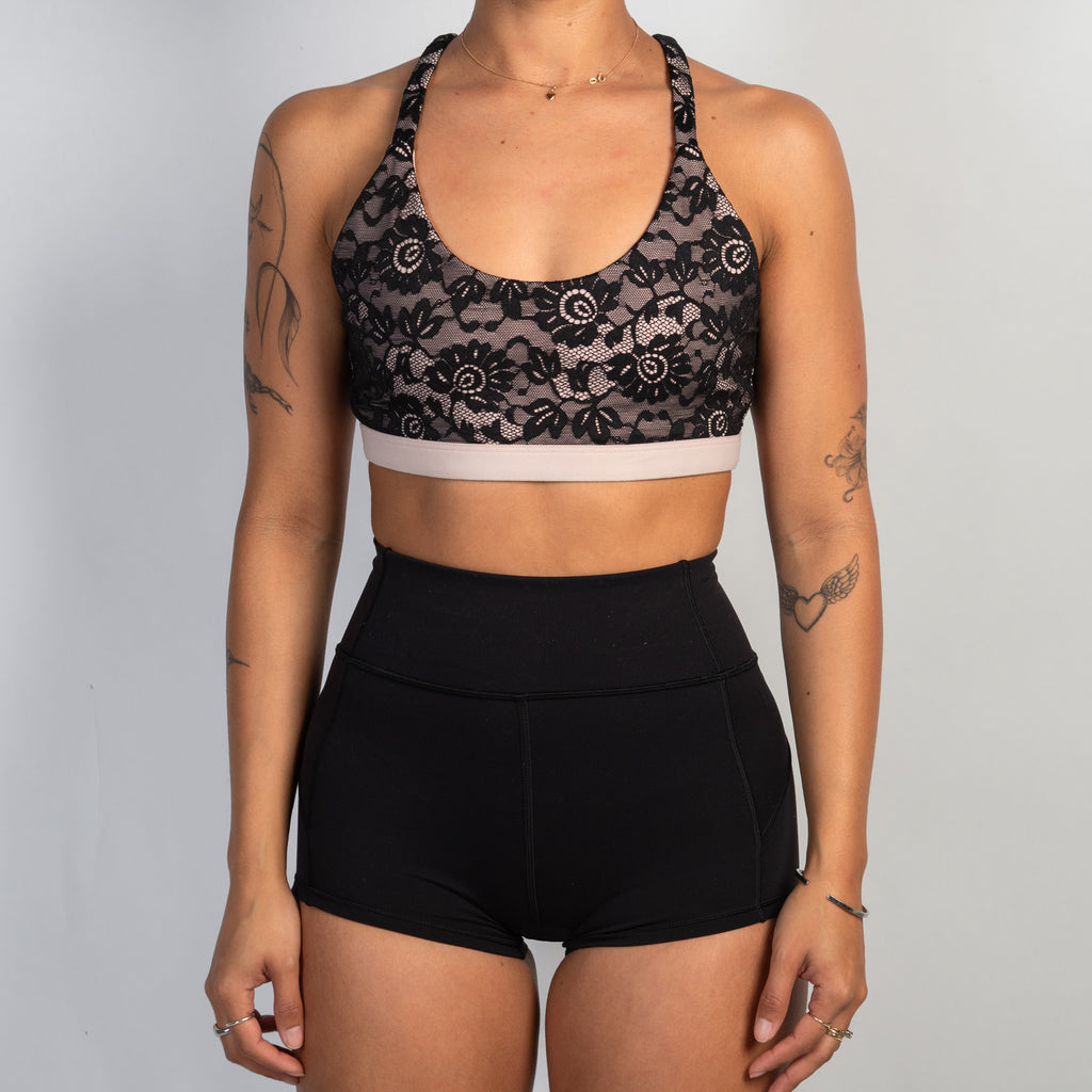 LACE OVERLAY SPORTS BRA