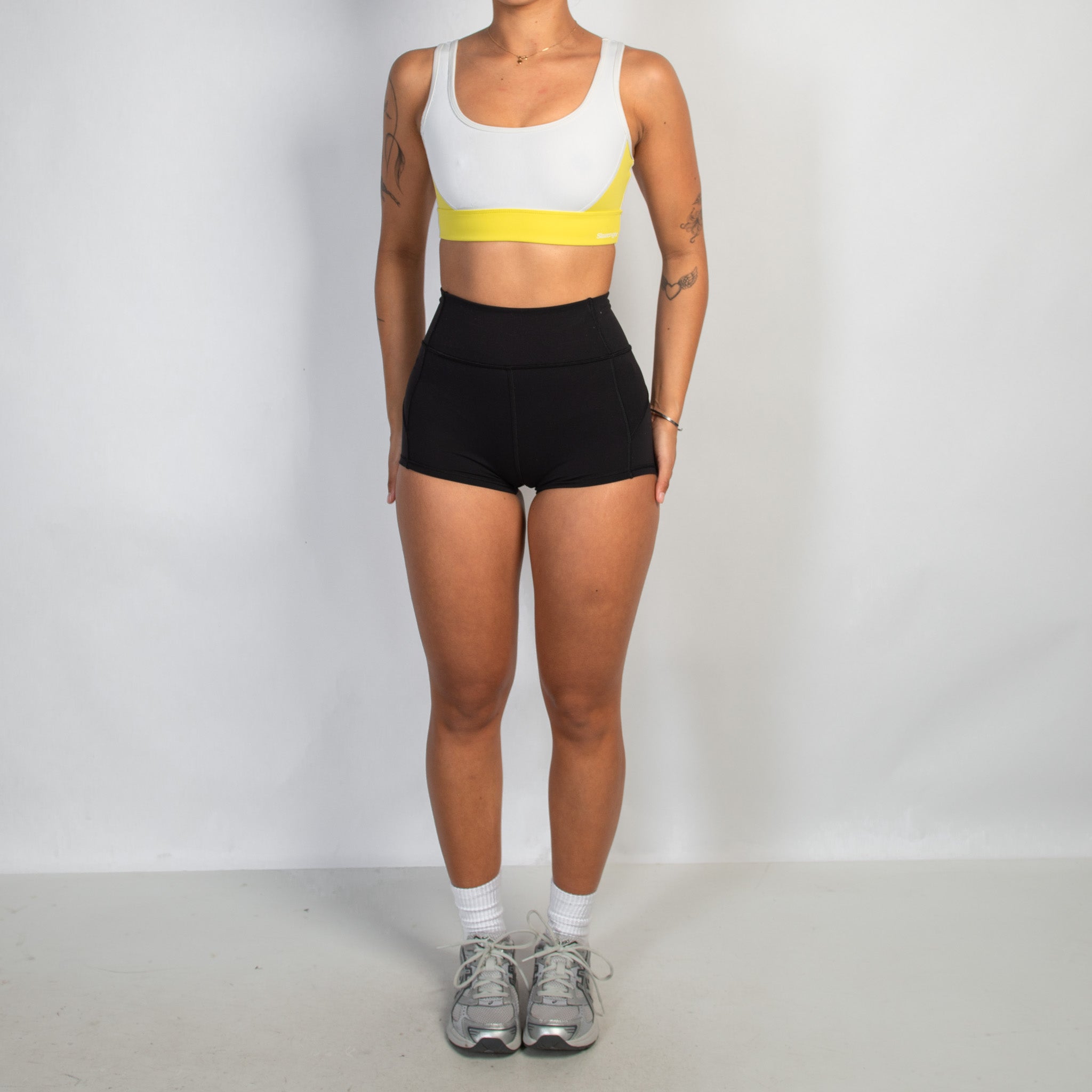 YELLOW PANEL SPORTS BRA